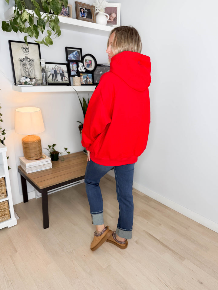 Tanis Premium Fleece Hoodie- RED
