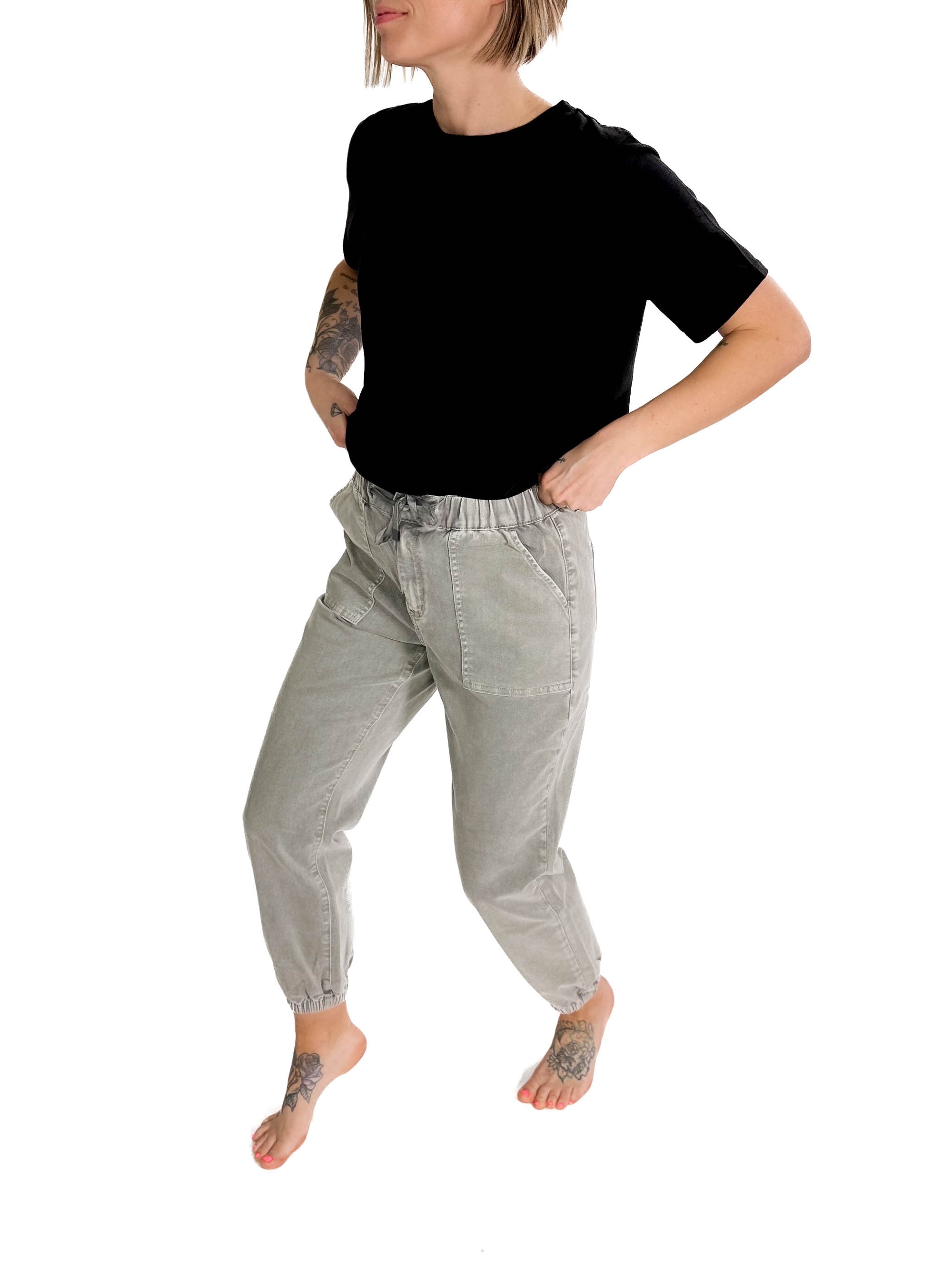 Shelly High Rise Jogger- ASH GREY