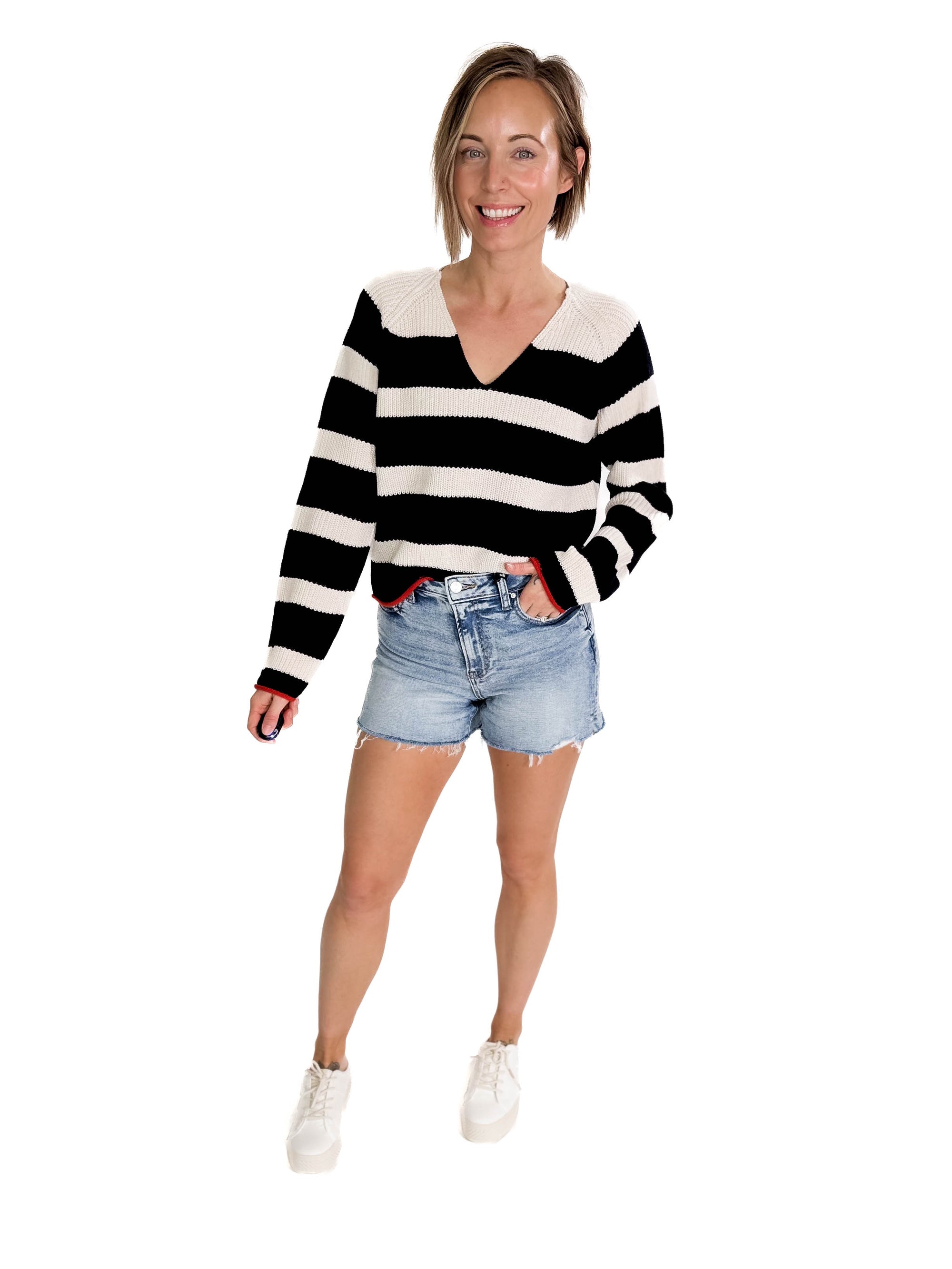 VERO MODA Gilligan Stripe Sweater- NAVY STRIPE