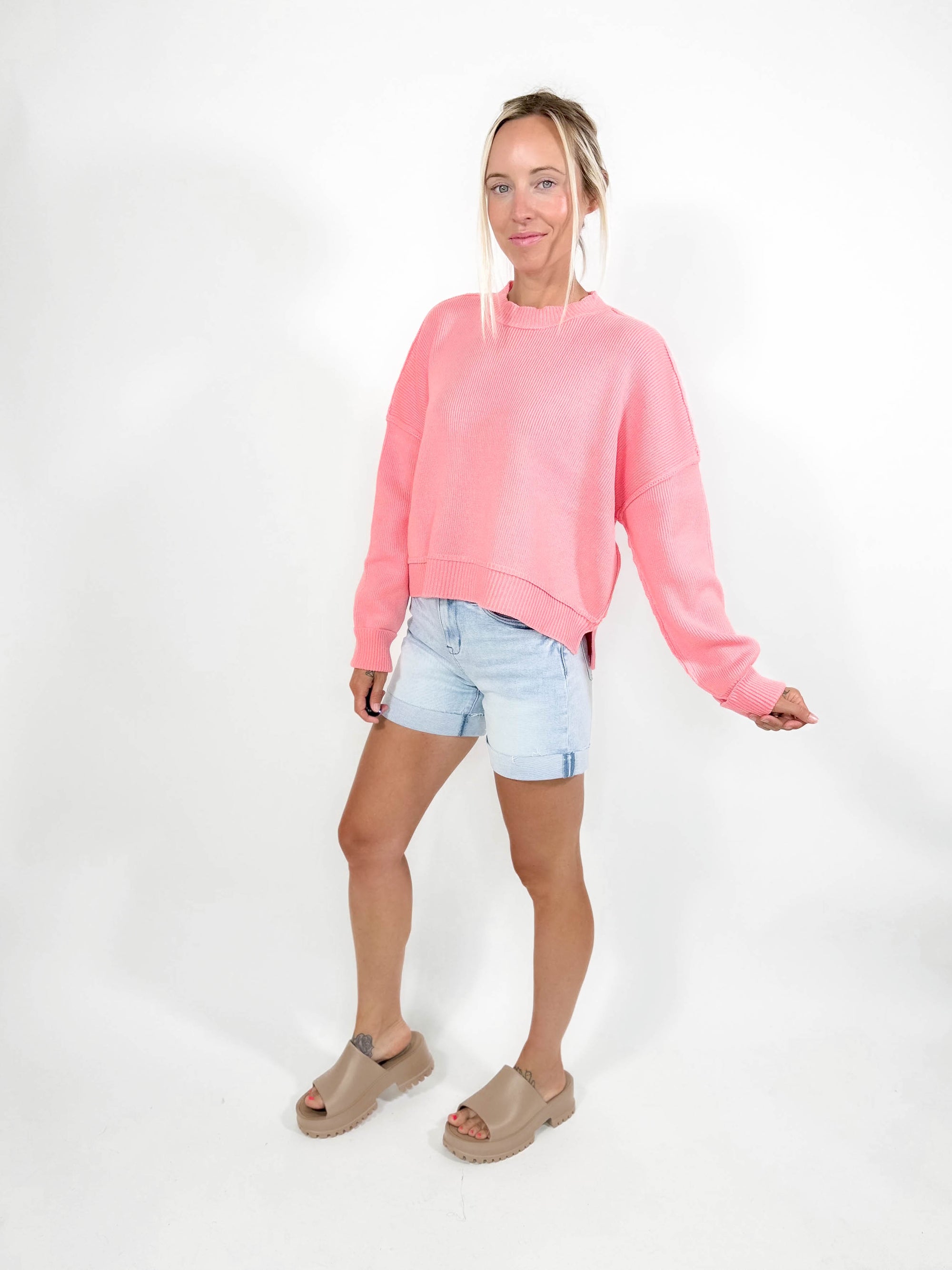 Leda Sweater- PEACH-FINAL SALE