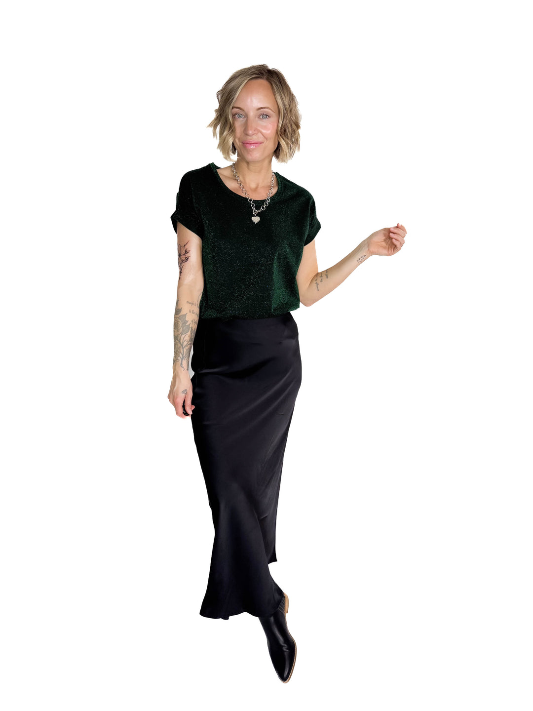 ONLY Moster Glitter Top- EMERALD