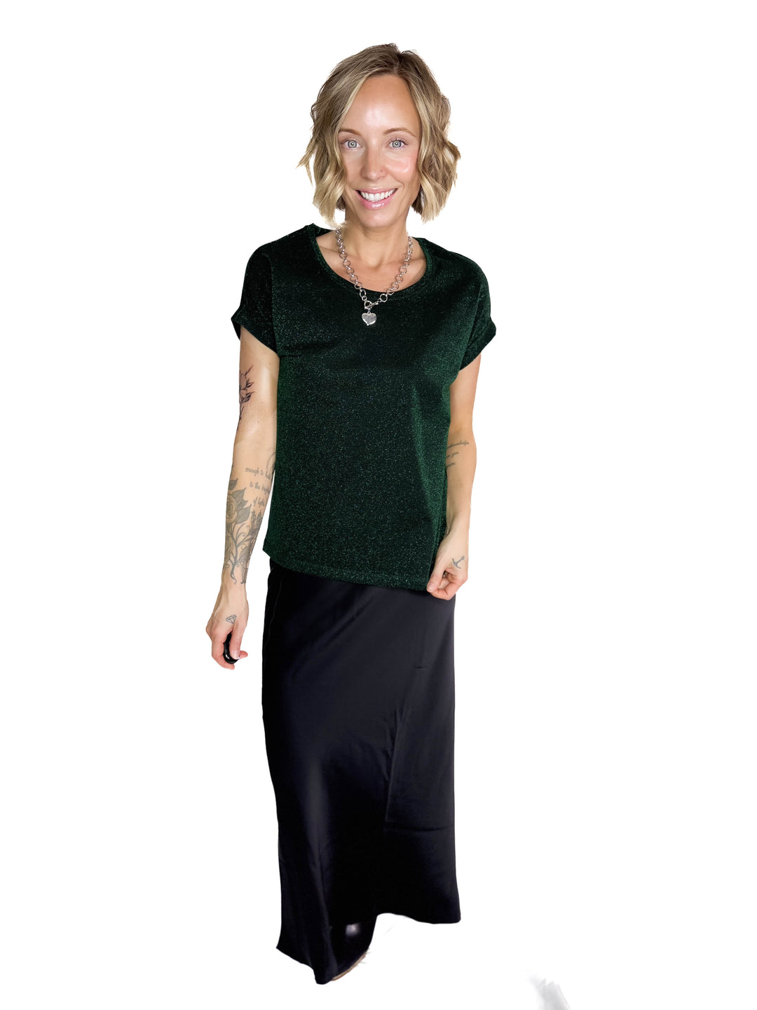 ONLY Moster Glitter Top- EMERALD