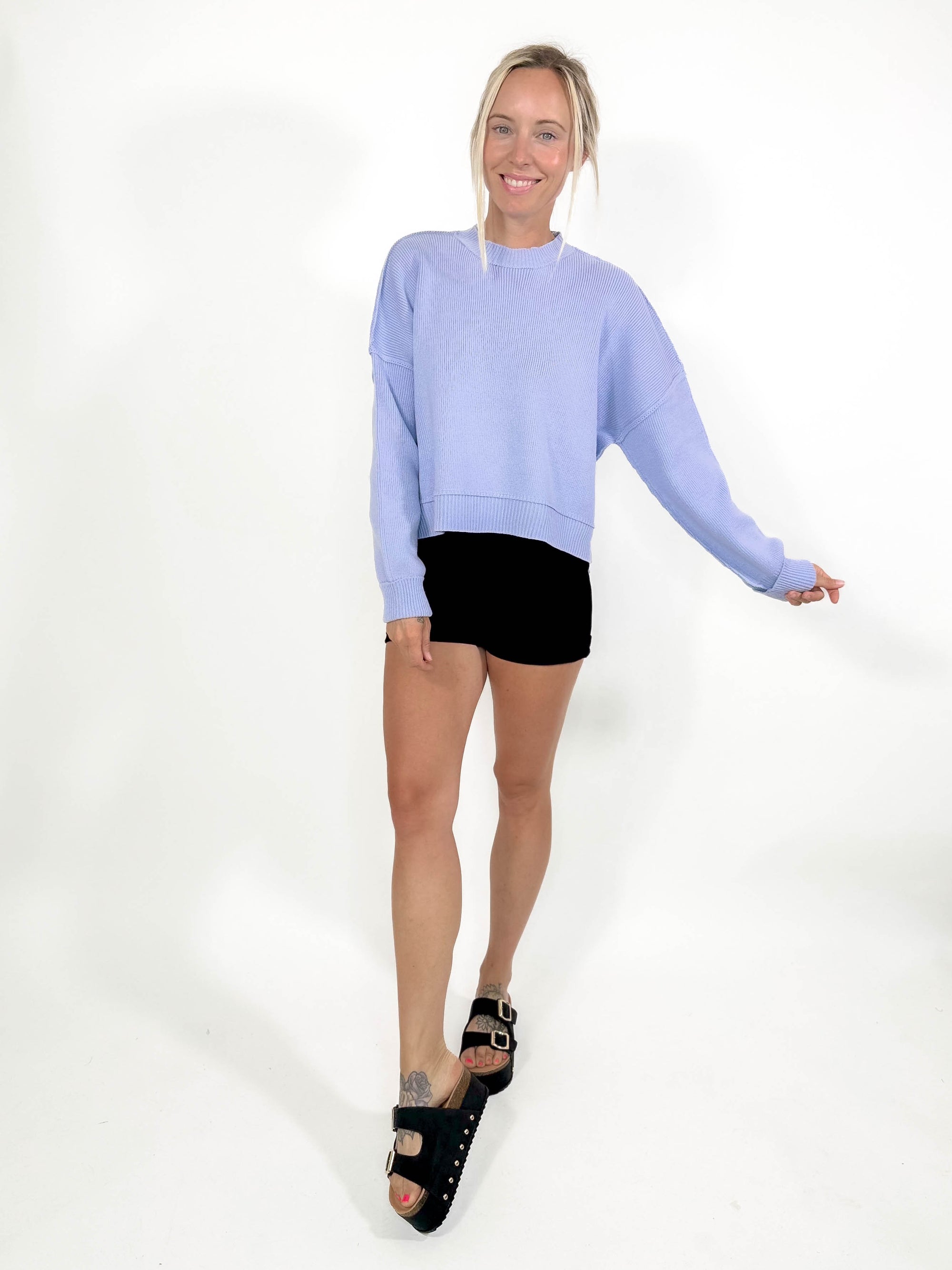 Leda Sweater- DUSTY BLUE-FINAL SALE *SM*