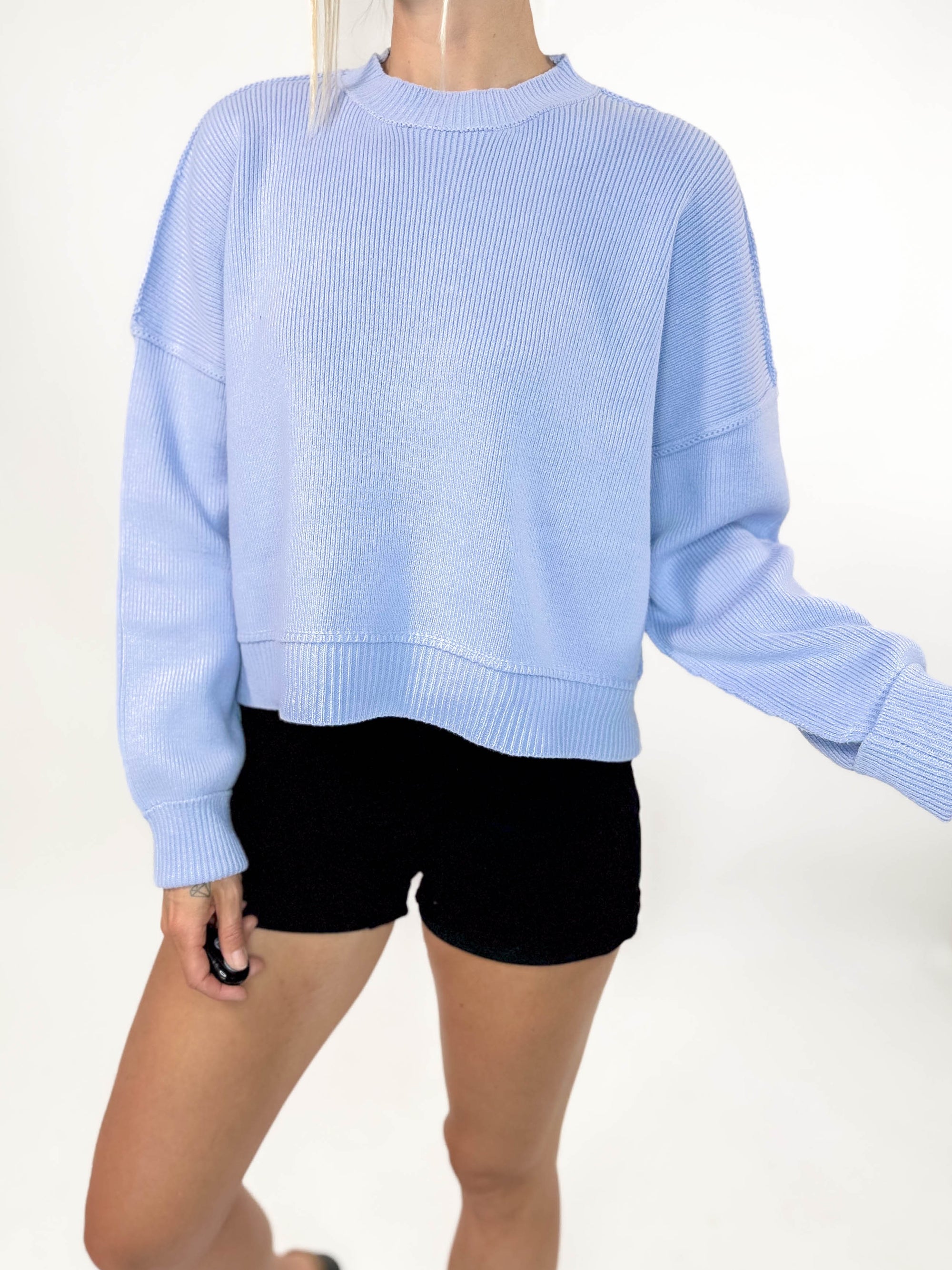 Leda Sweater- DUSTY BLUE-FINAL SALE *SM*