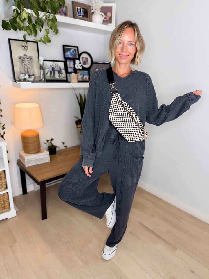 Susie Sidekick Bum Bag- CHECKERED BLACK