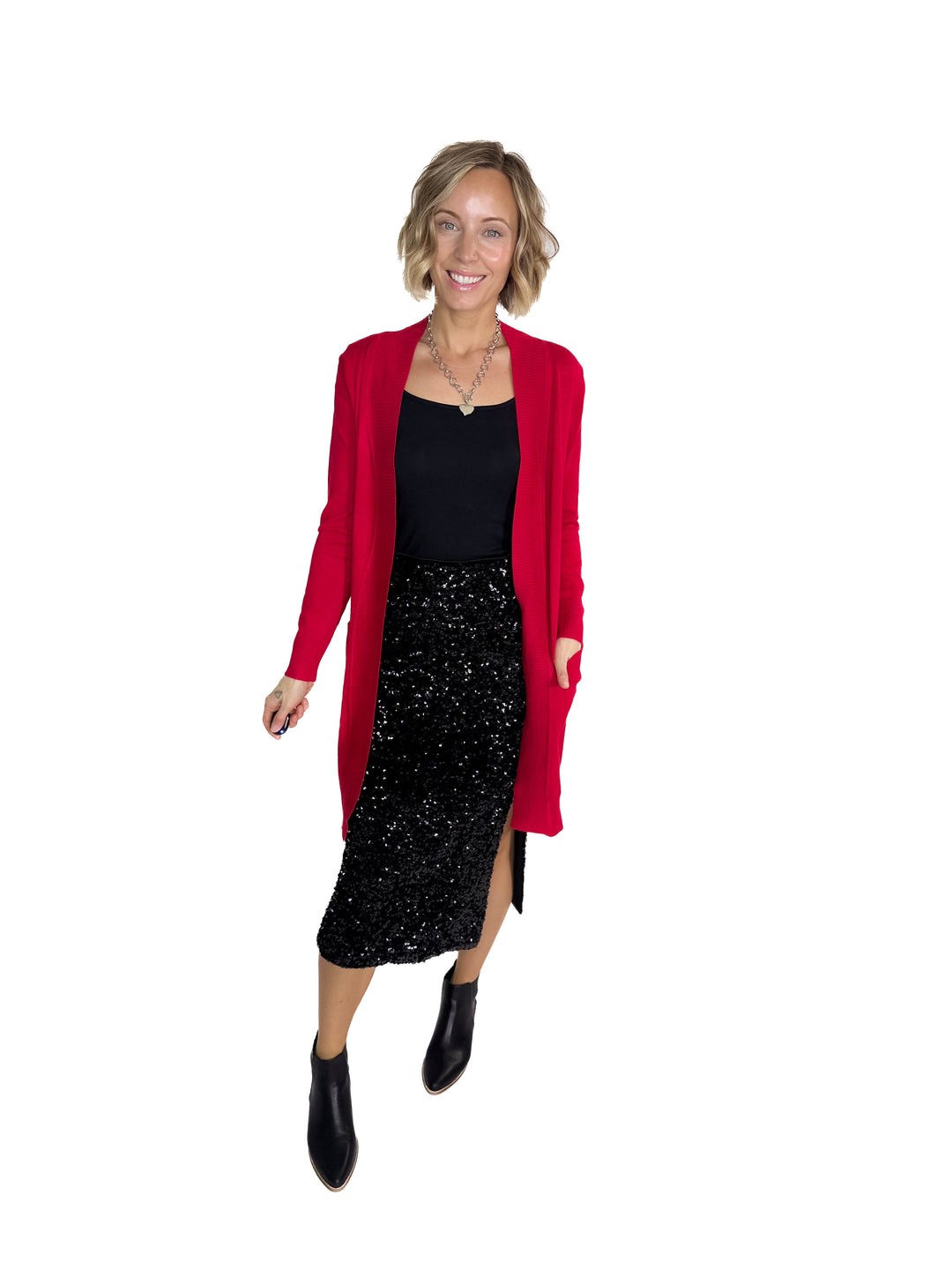 Birchwood Classic Pocket Cardigan- RED