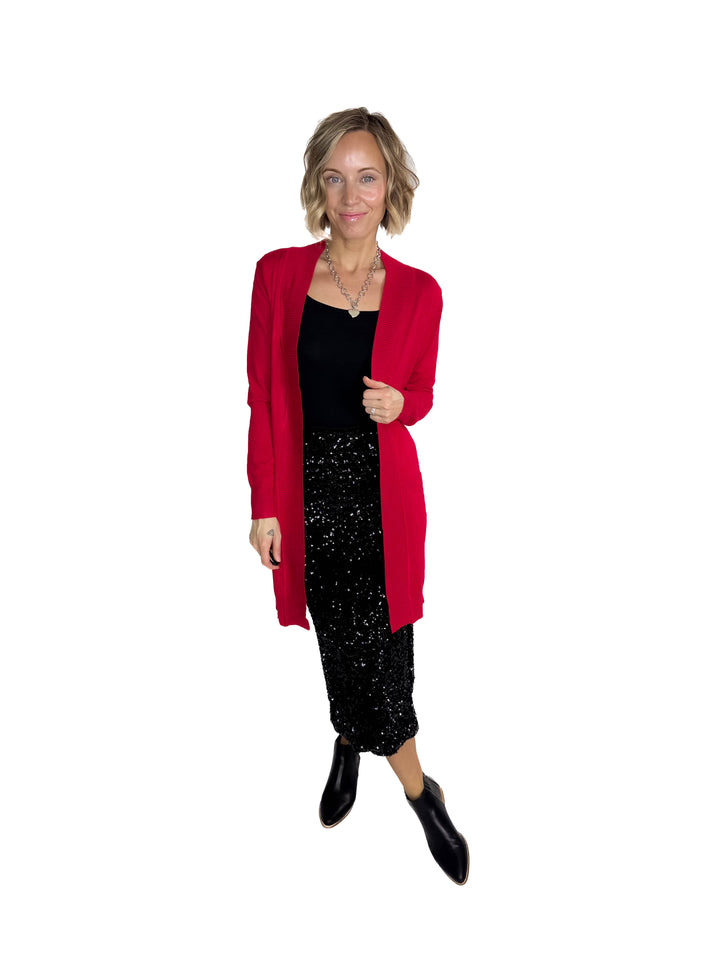 Birchwood Classic Pocket Cardigan- RED
