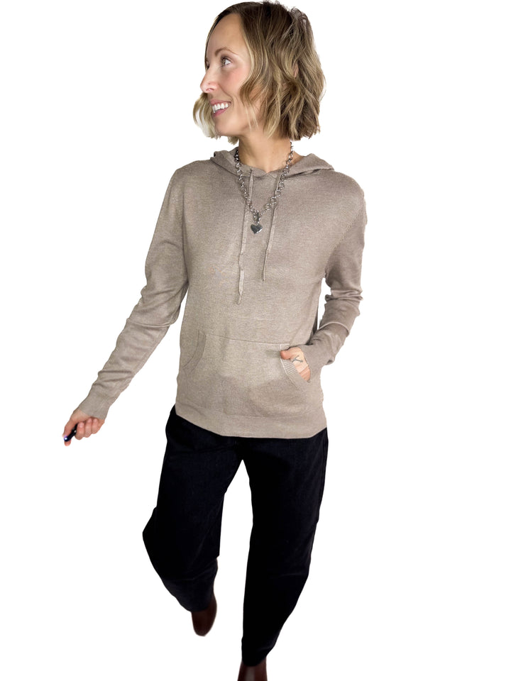Spruceton Hooded Sweater- CAMEL