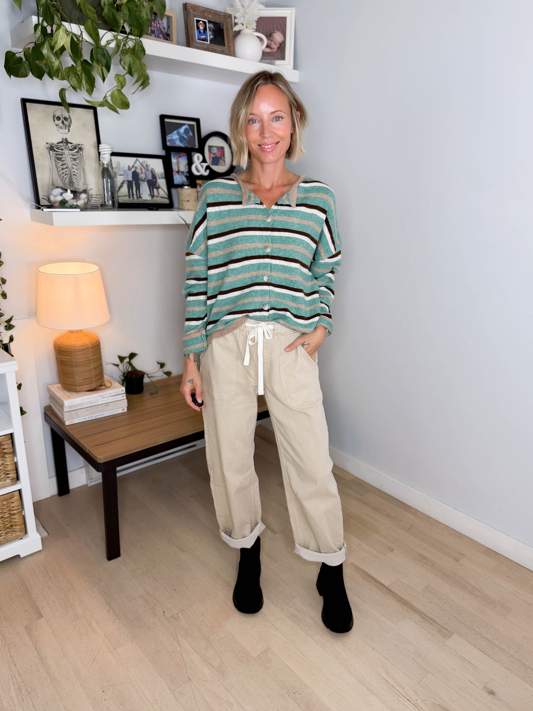 THREAD & SUPPLY Avril Slochy Drawstring Pant- KHAKI