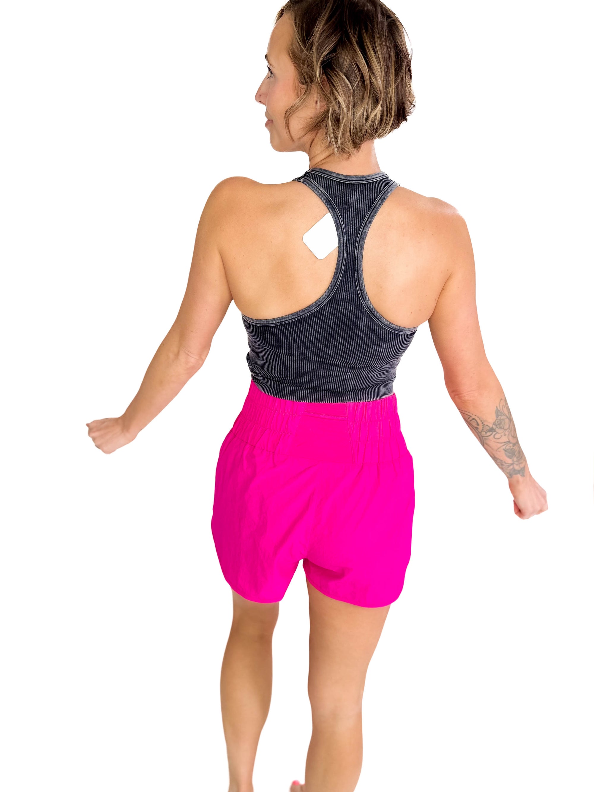 Bossy Seamless Wash Crop Tank- BLACK