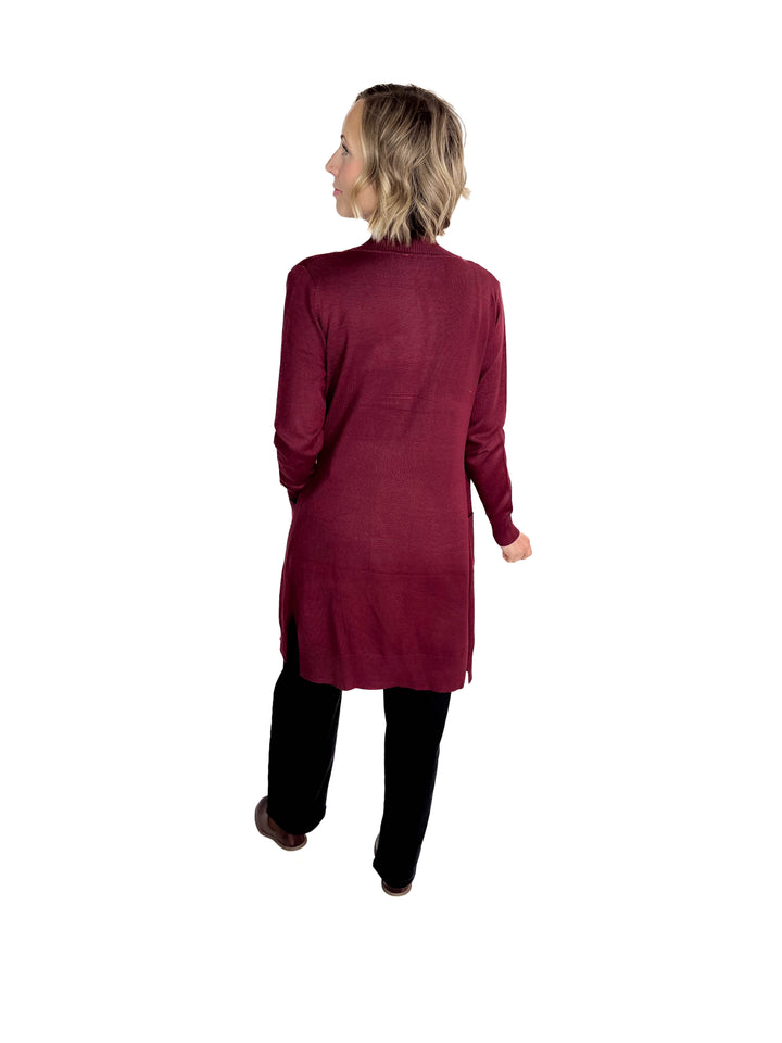 Birchwood Classic Pocket Cardigan- BURGUNDY