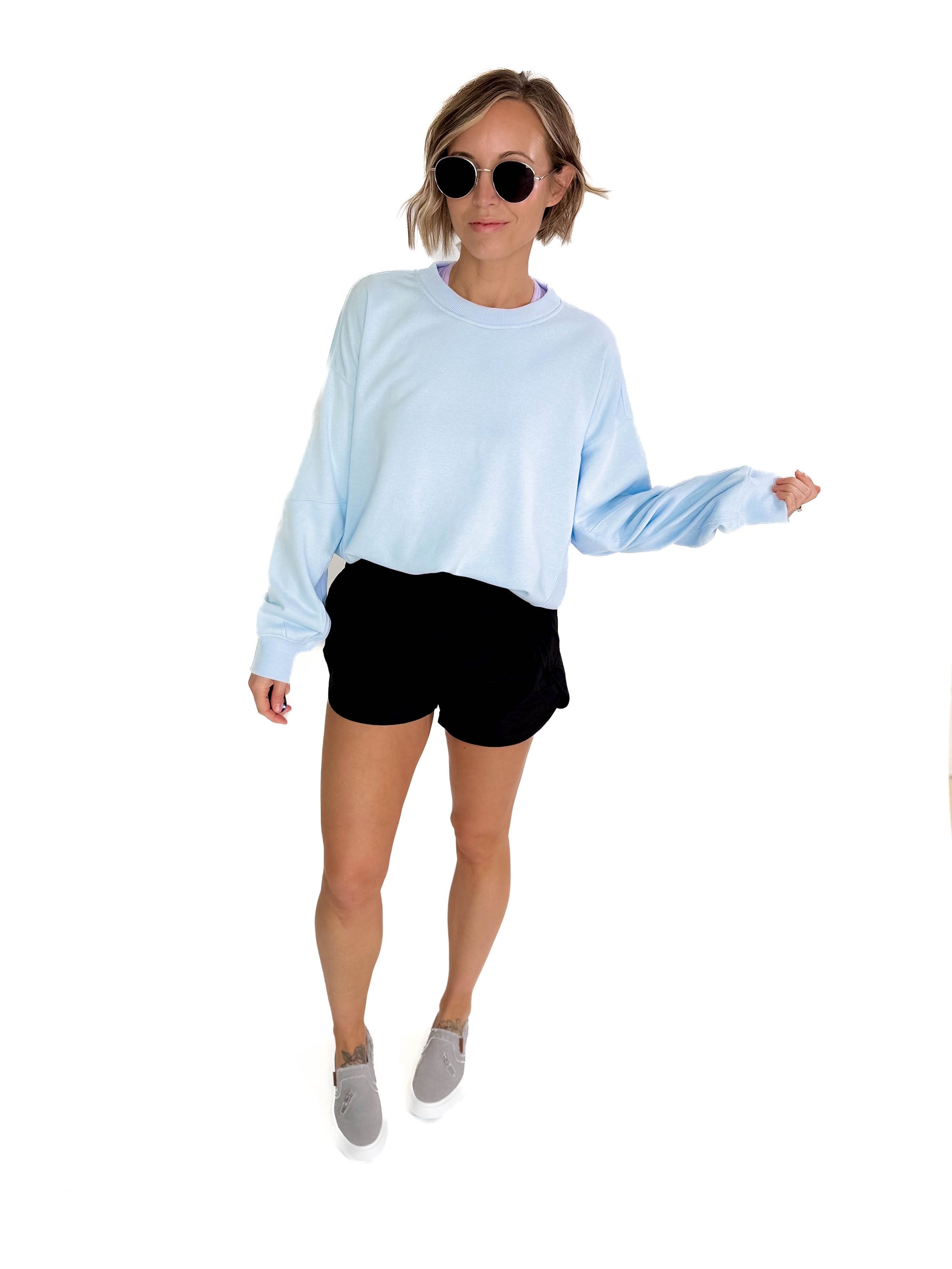 Karla French Terry Pullover- ICE BLUE