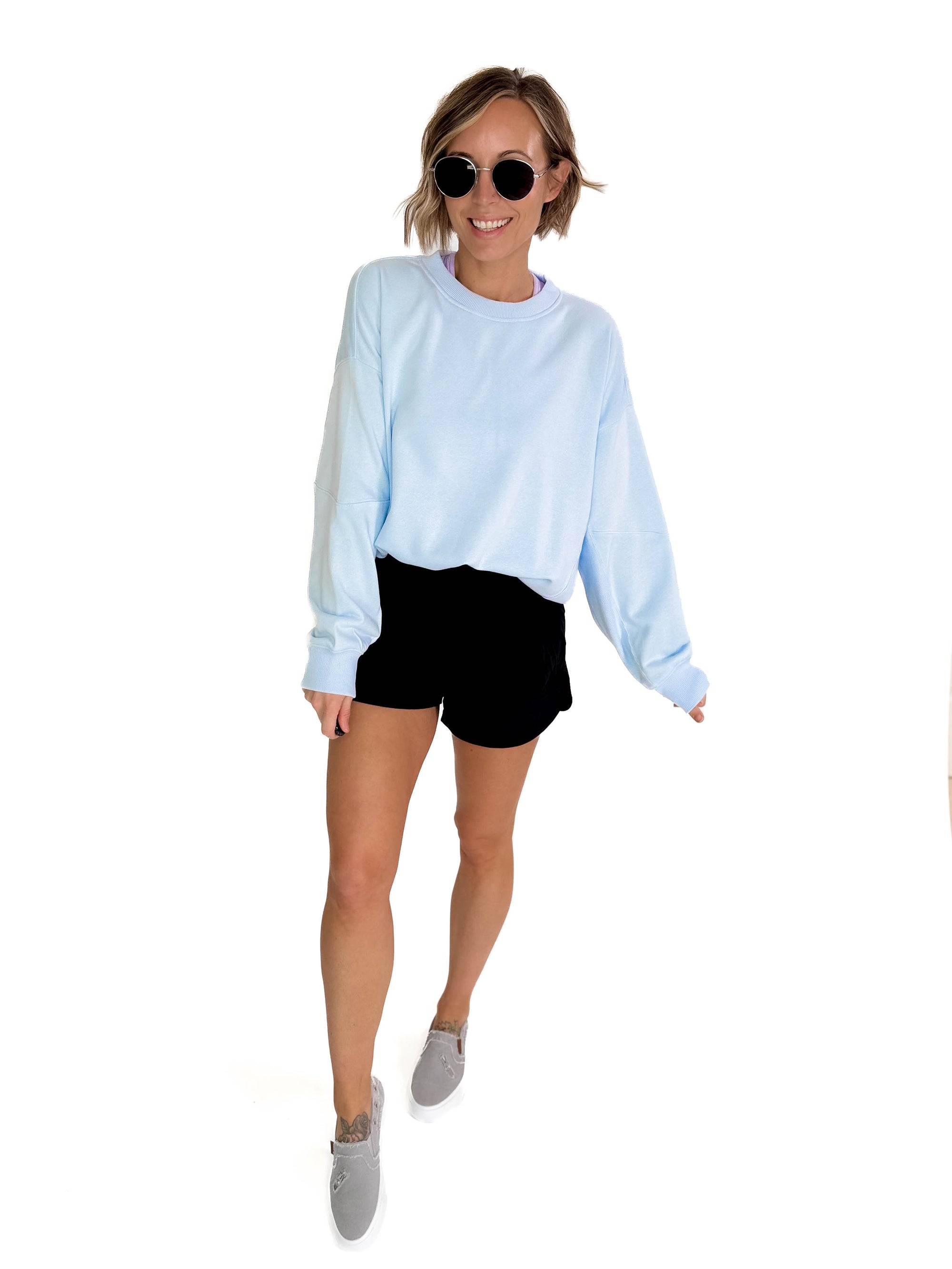 Karla French Terry Pullover- ICE BLUE