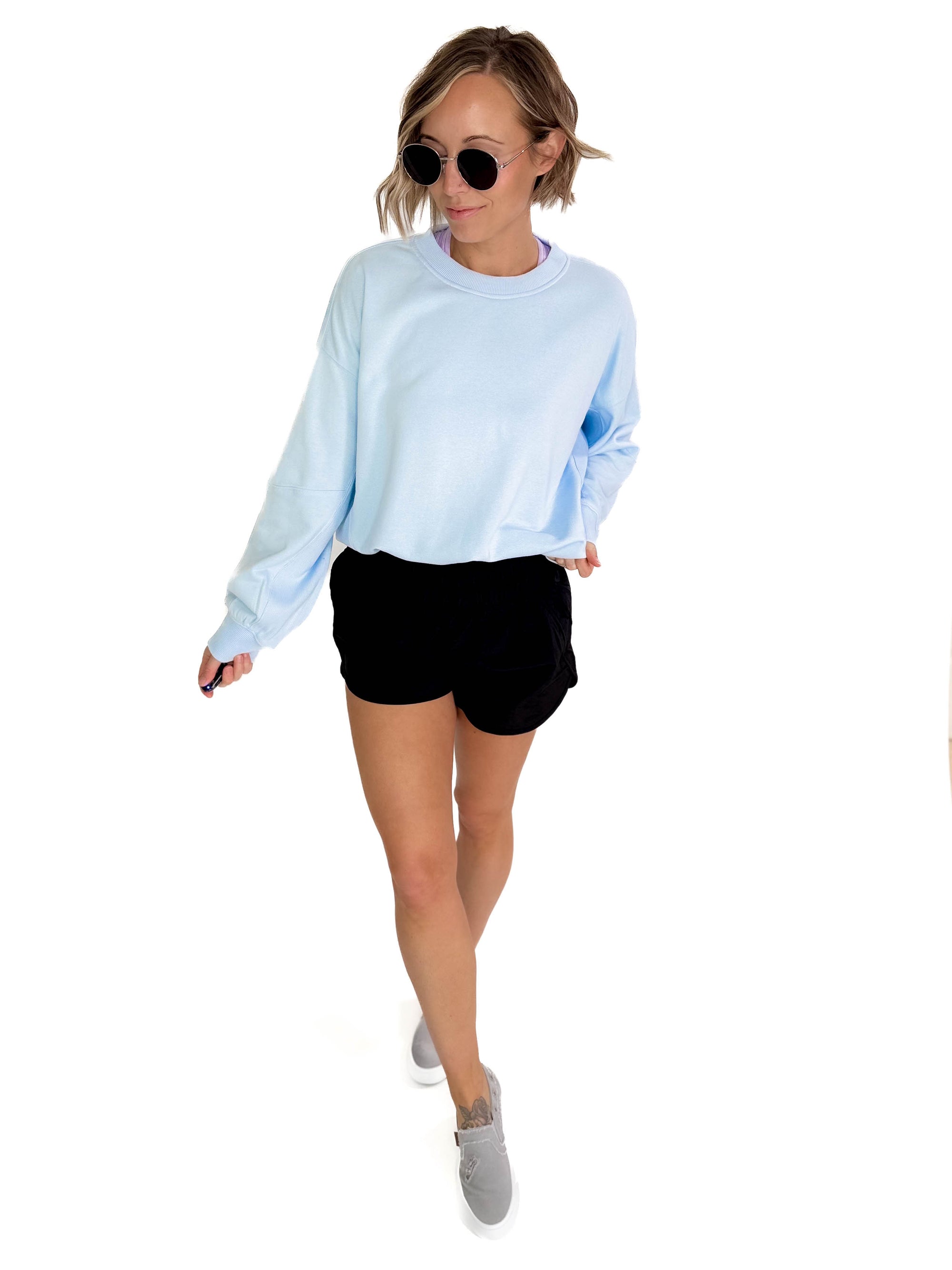 Karla French Terry Pullover- ICE BLUE