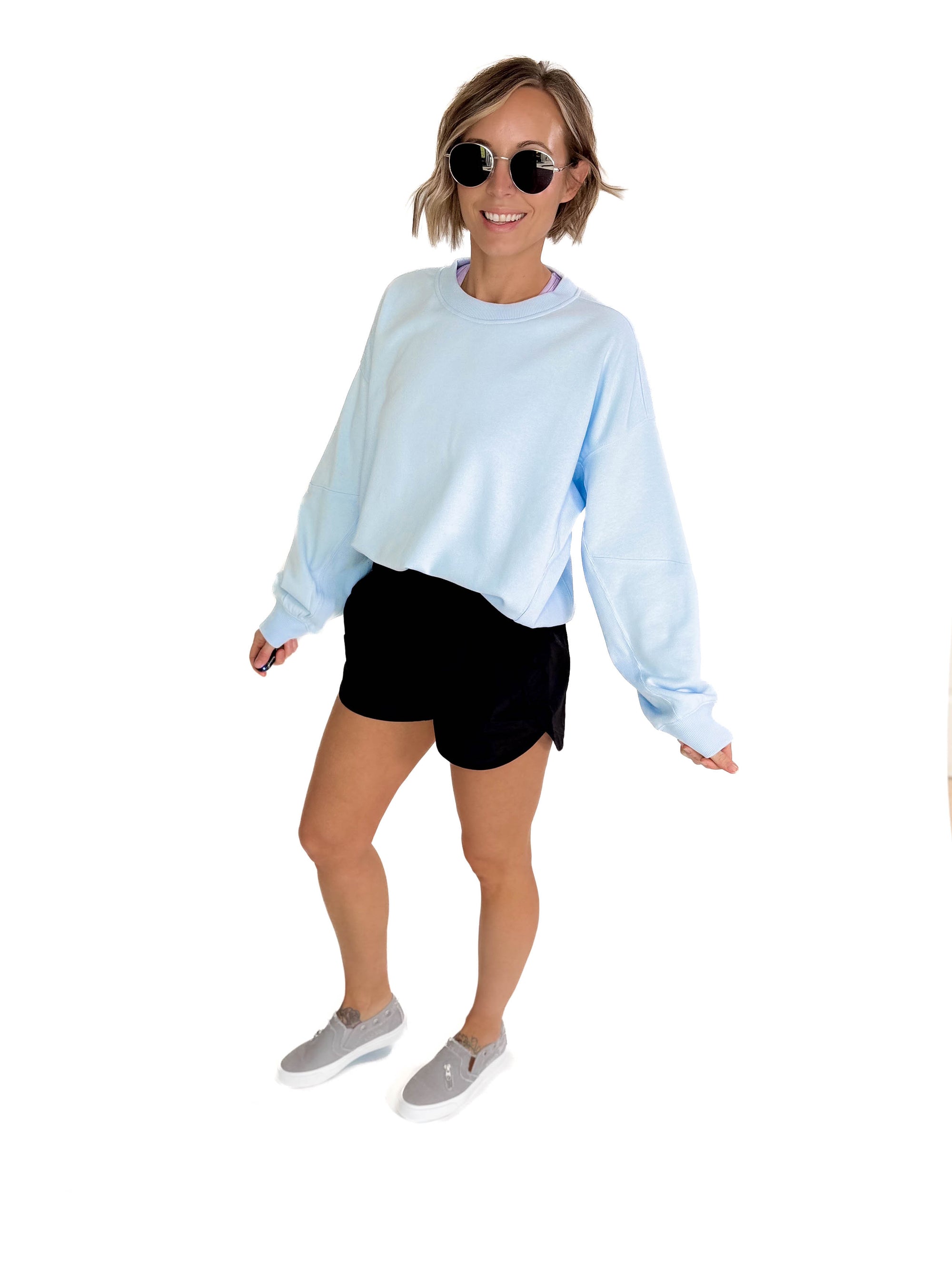 Karla French Terry Pullover- ICE BLUE