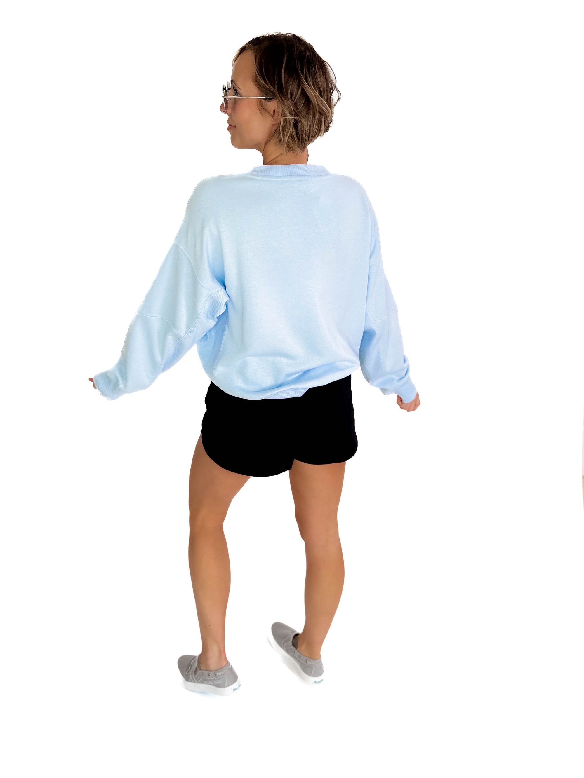 Karla French Terry Pullover- ICE BLUE