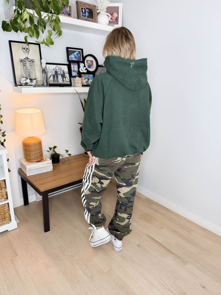 Tanis Premium Fleece Hoodie- DARK GREEN