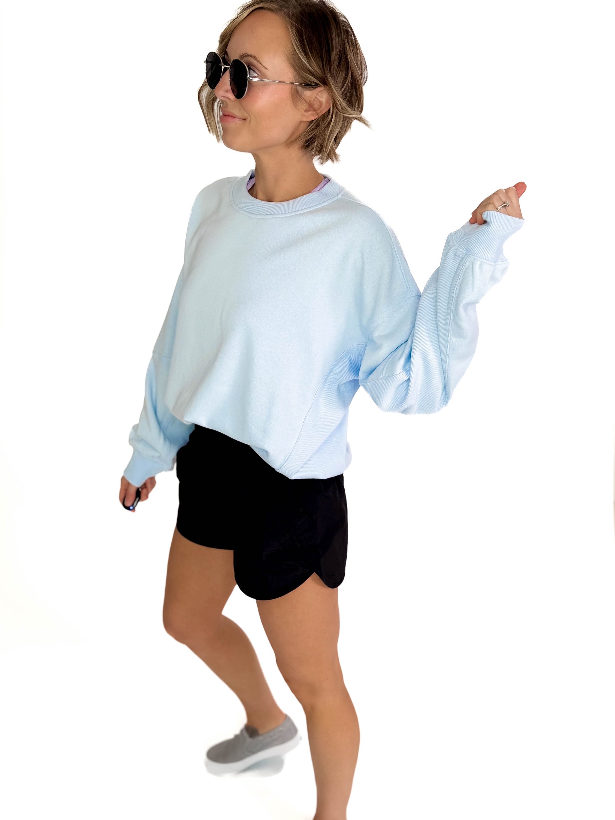 Karla French Terry Pullover- ICE BLUE