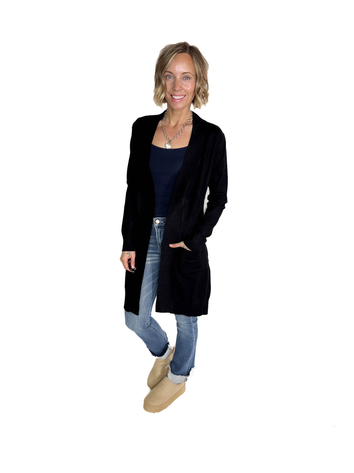 Birchwood Classic Pocket Cardigan- BLACK