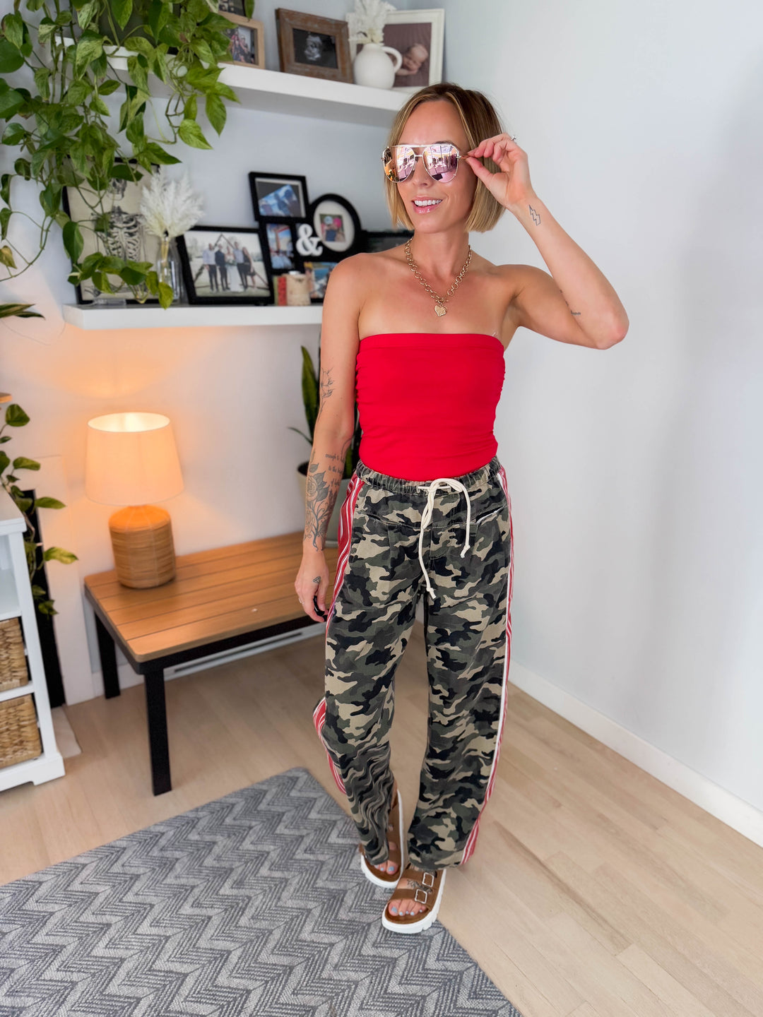 Coraline Heavy Cotton Drawstring Pant- CAMO
