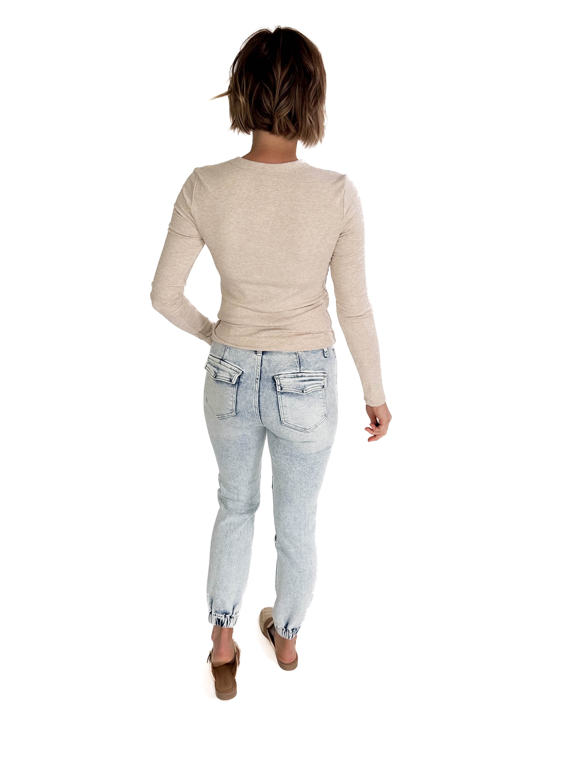 Samantha Round Neck Long Sleeve- OATMEAL