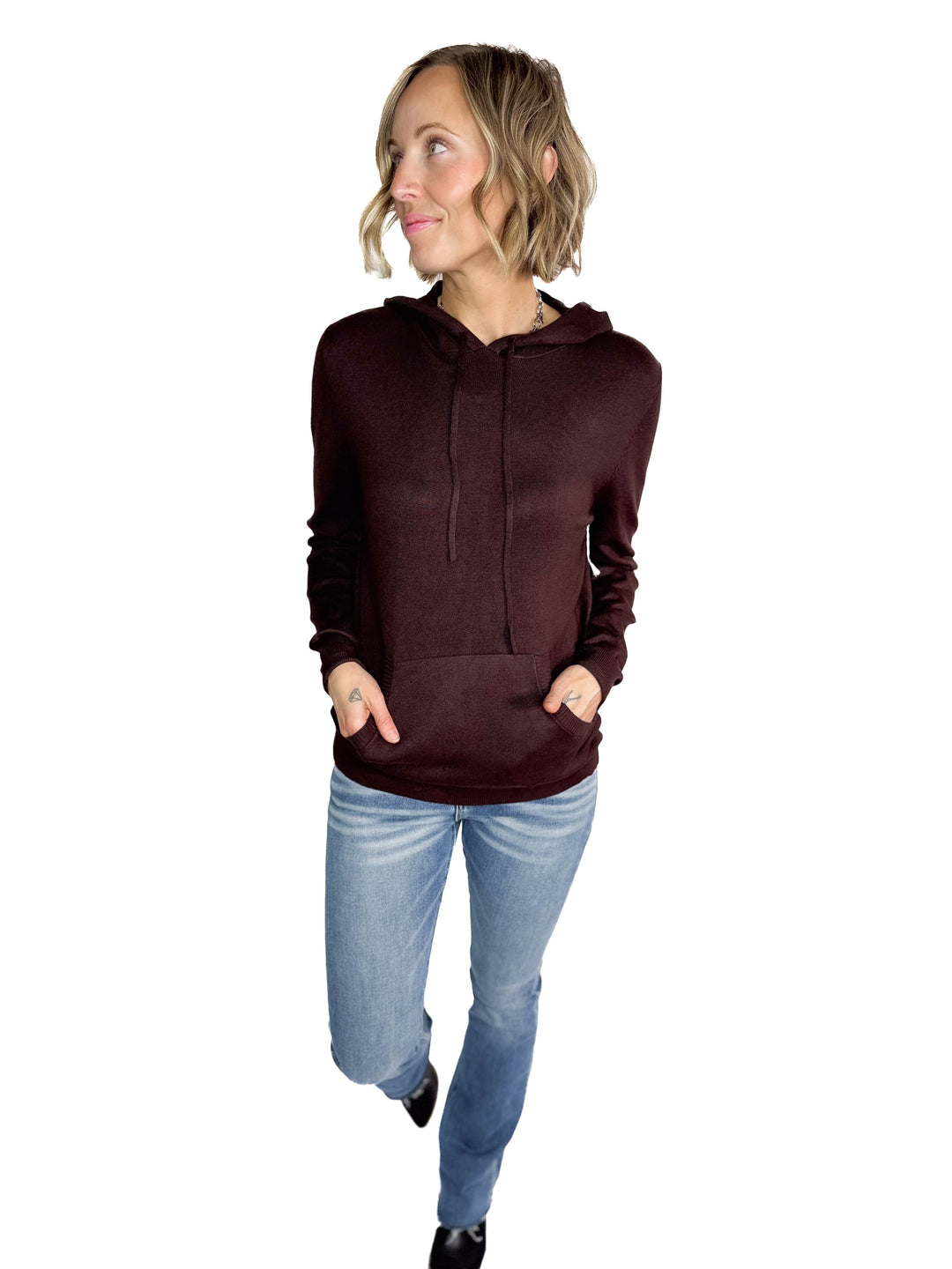 Spruceton Hooded Sweater- BROWN