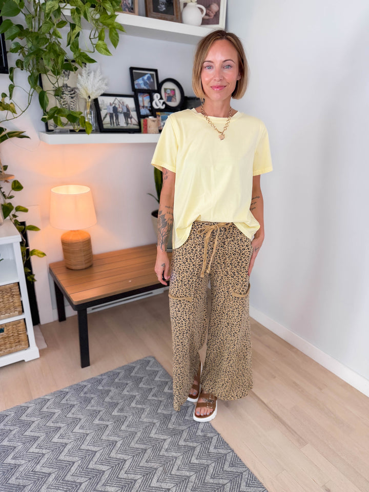Drusilla Pigment Wash Cotton Top- LEMONILLA