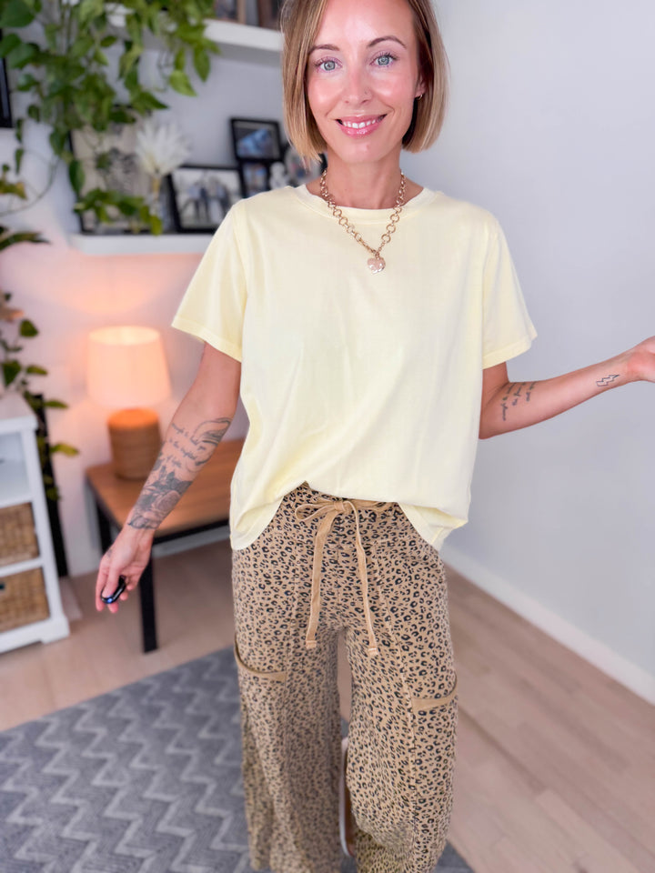 Drusilla Pigment Wash Cotton Top- LEMONILLA