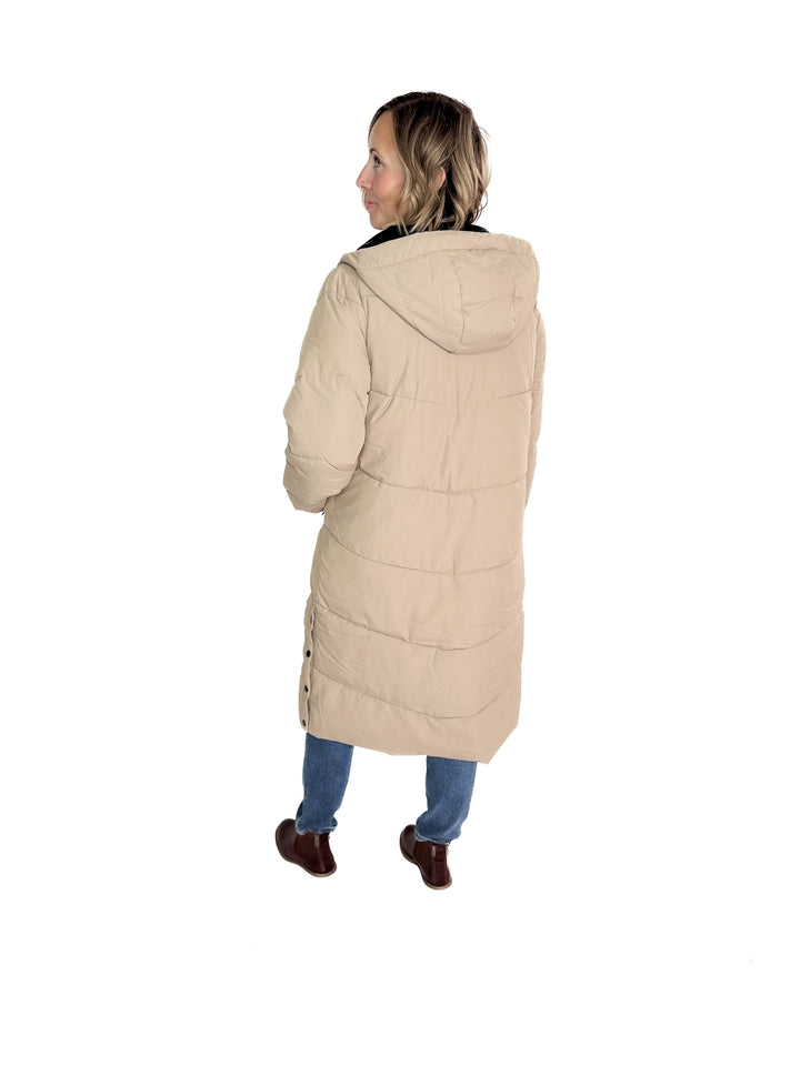 ONLY Maggi Long Puffer Coat- SILVER MINK
