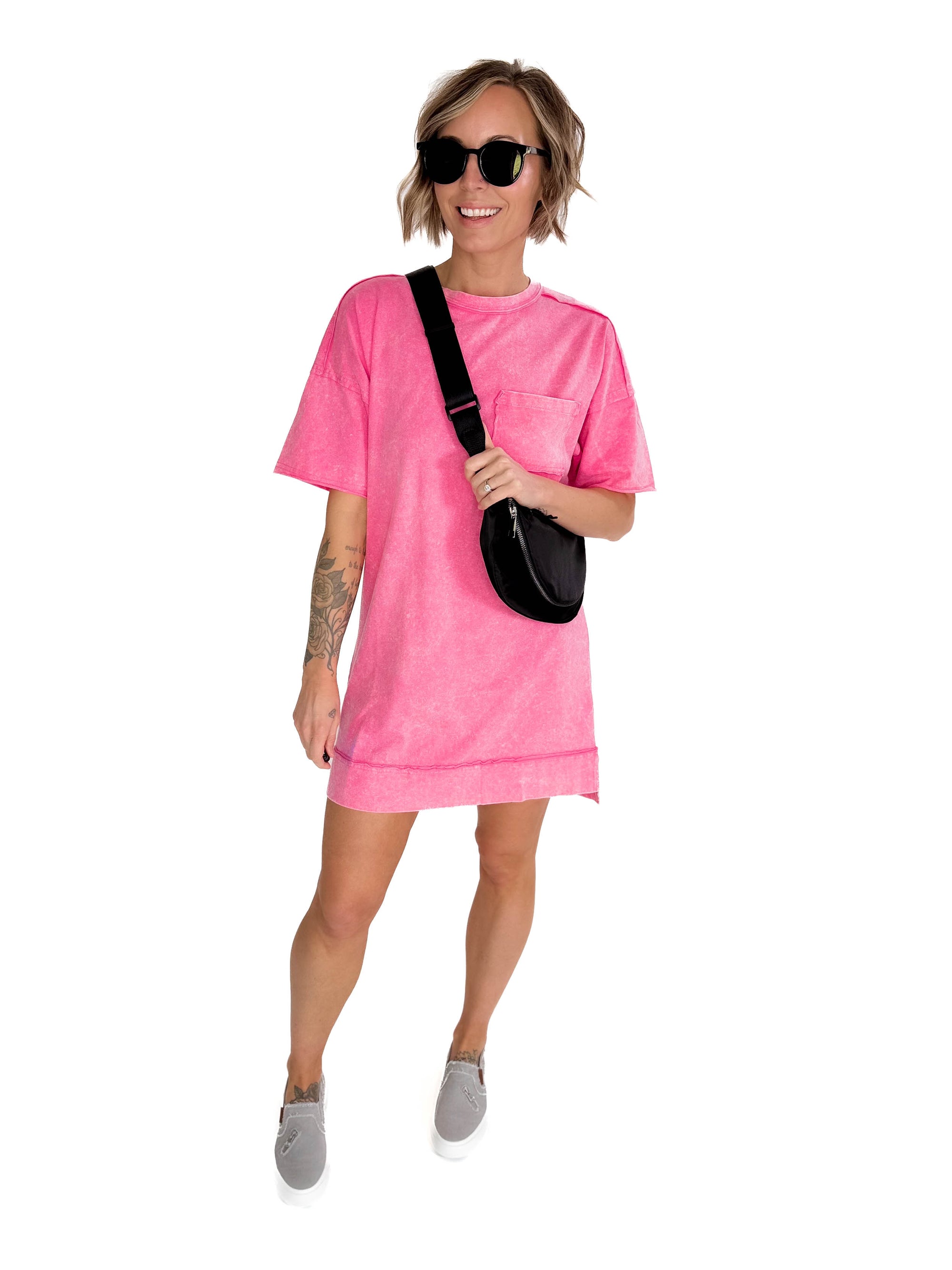 Kalina T-Shirt Dress- PINK