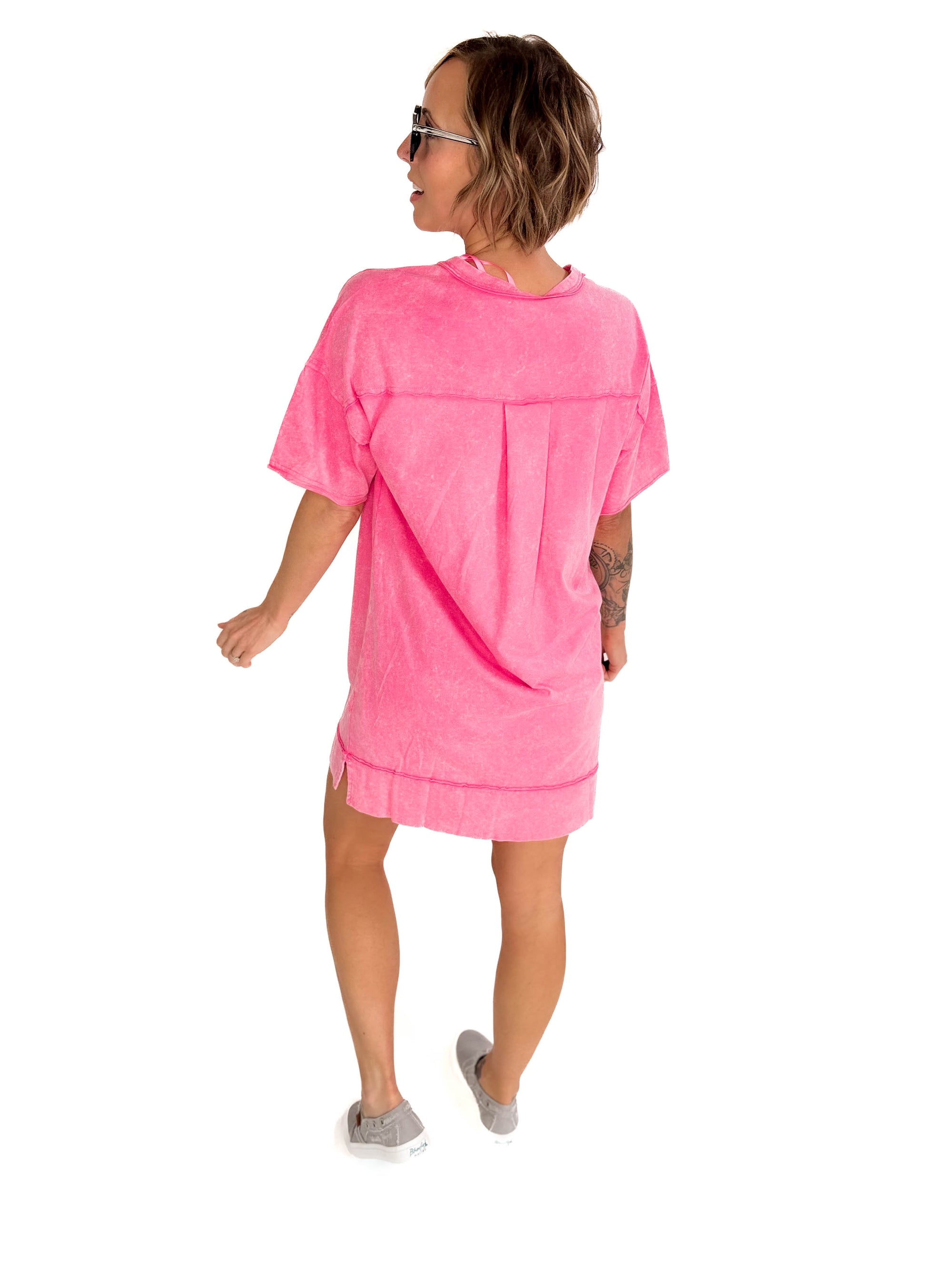 Kalina T-Shirt Dress- PINK