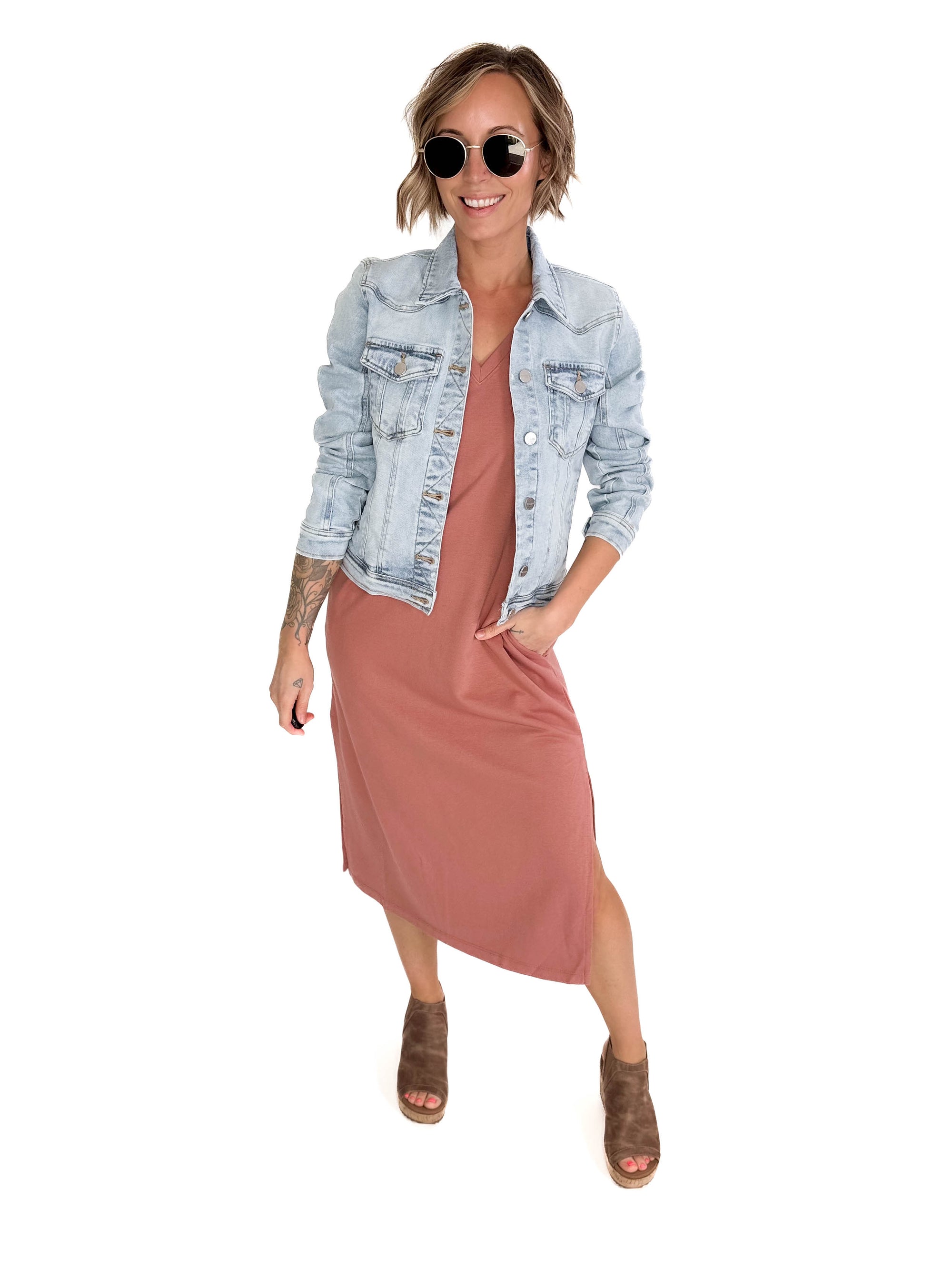 Briar V-Neck Midi Tank Dress- SIENNA