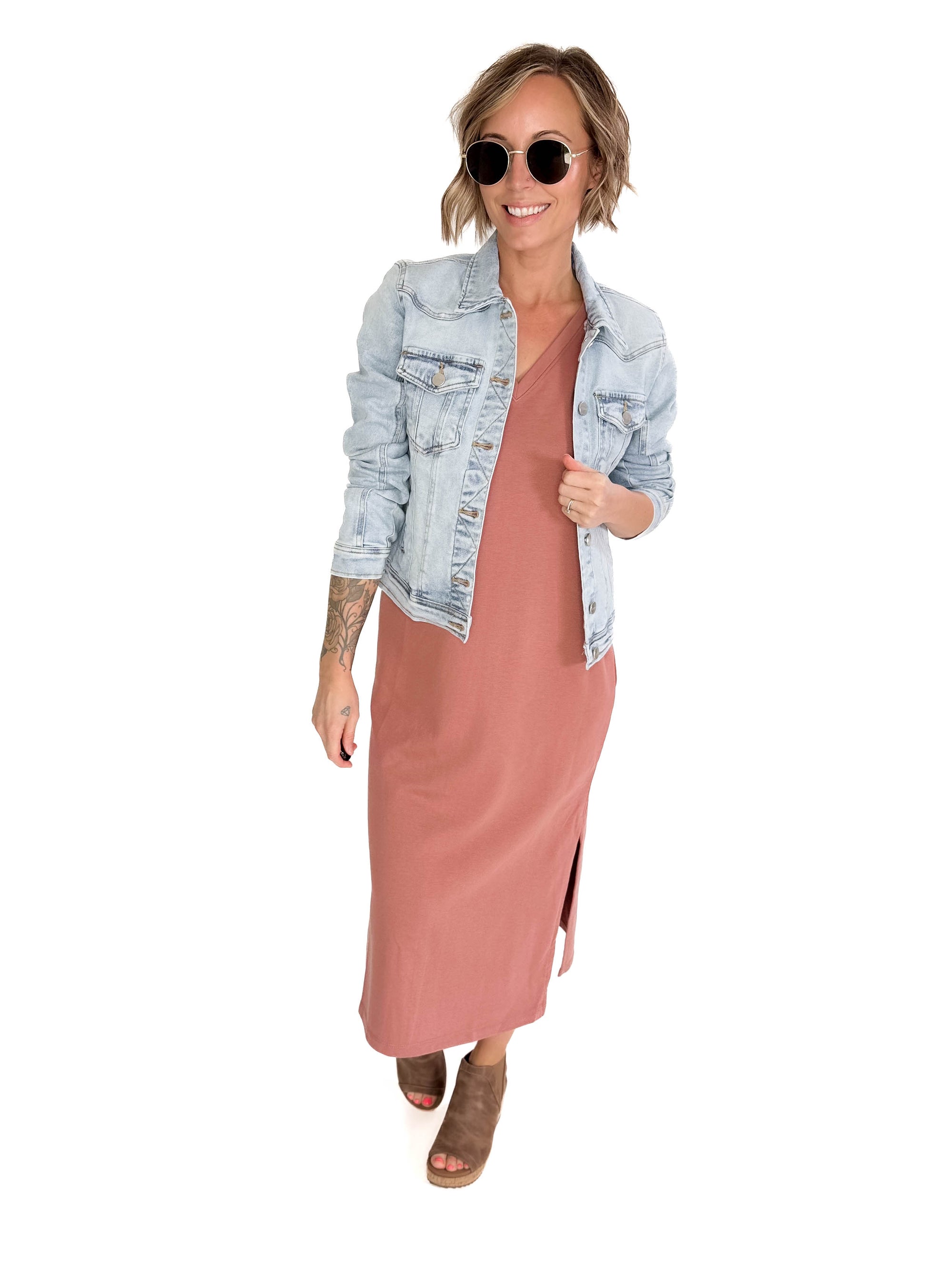 Briar V-Neck Midi Tank Dress- SIENNA