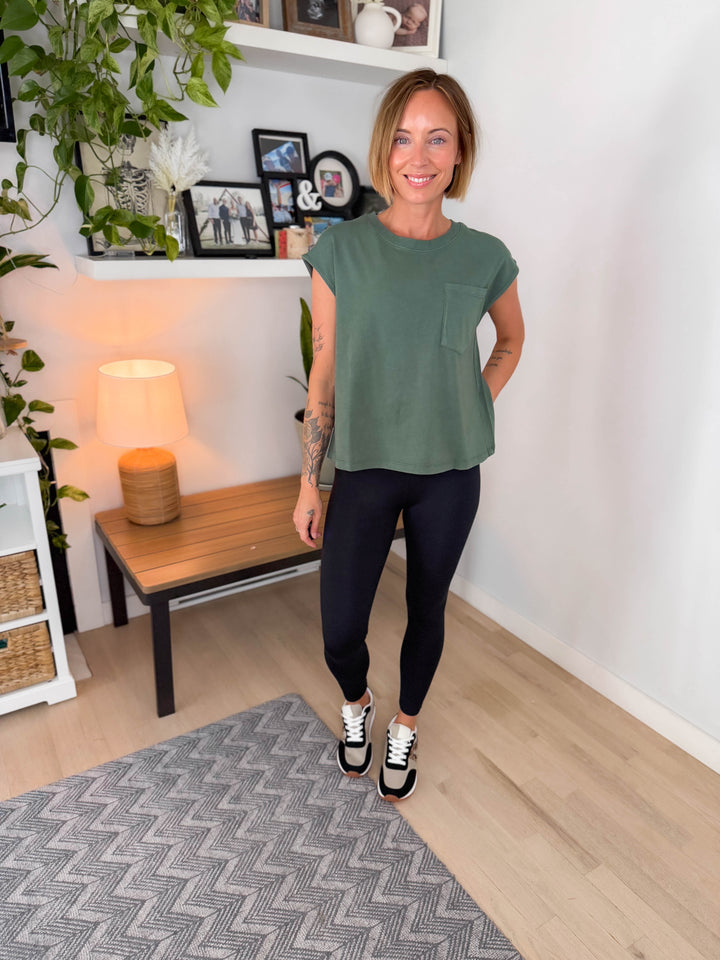 Mono B Sunkissed Pima Cotton Tee- ELDERGREEN