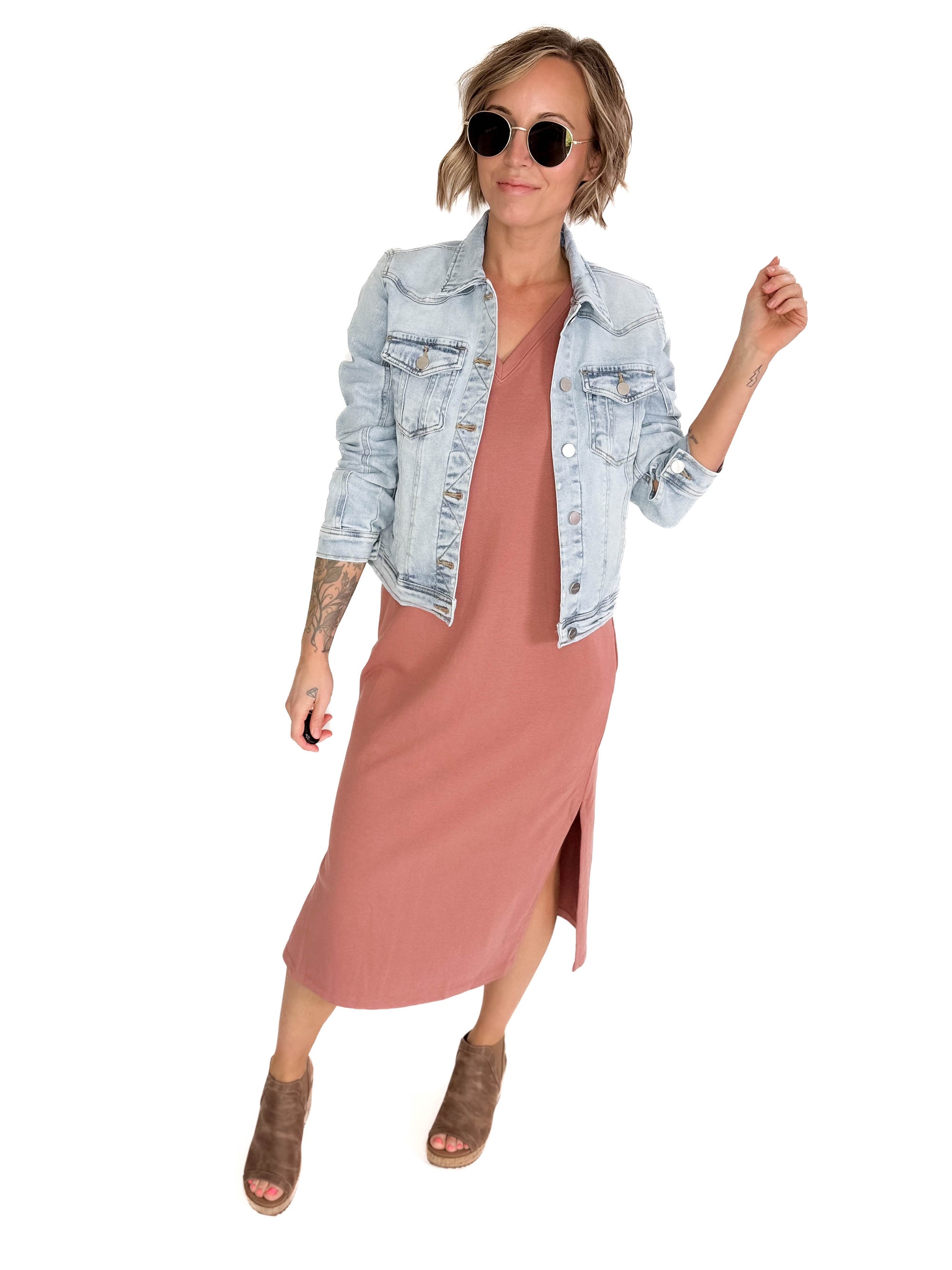 Briar V-Neck Midi Tank Dress- SIENNA
