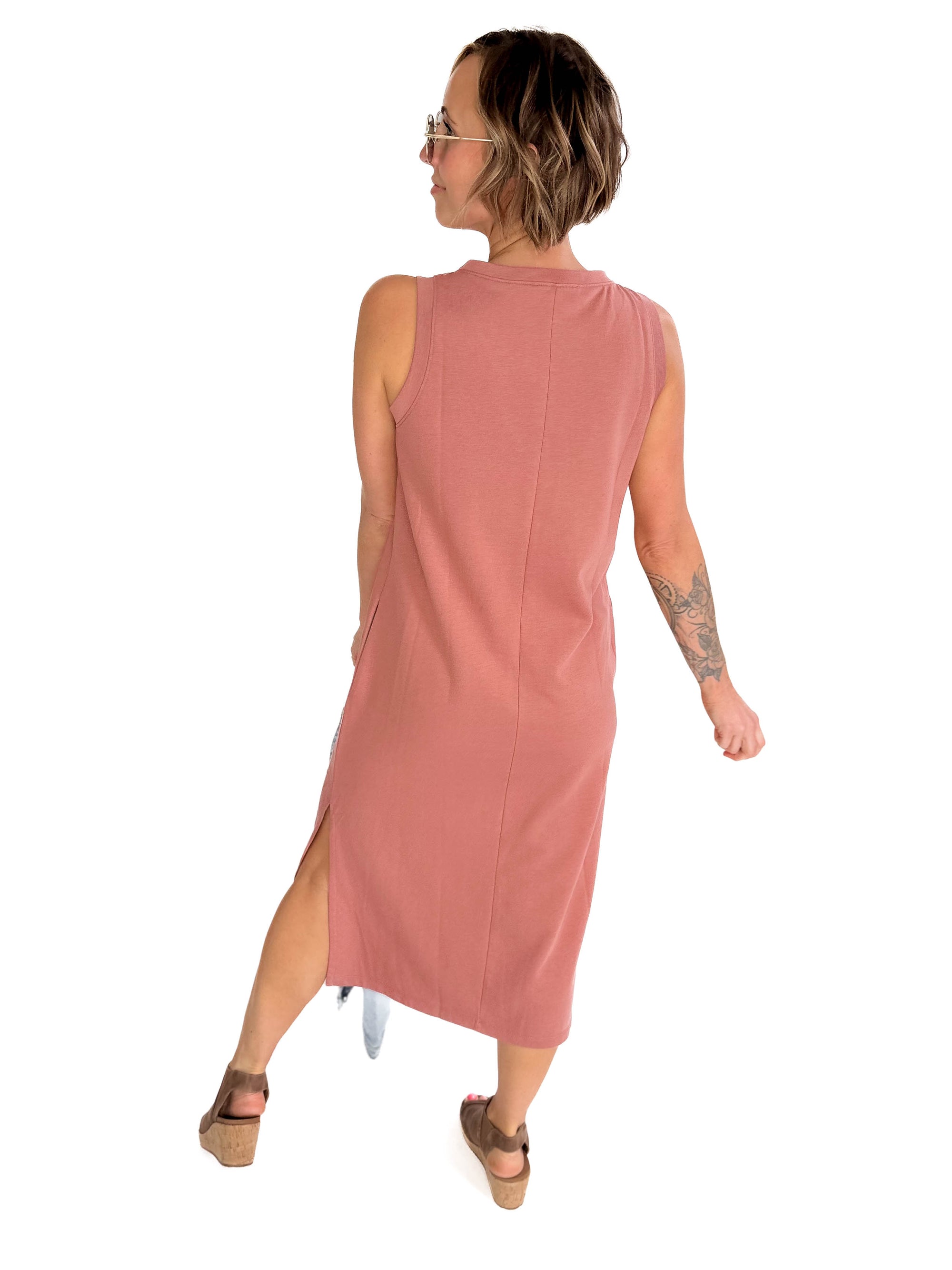 Briar V-Neck Midi Tank Dress- SIENNA