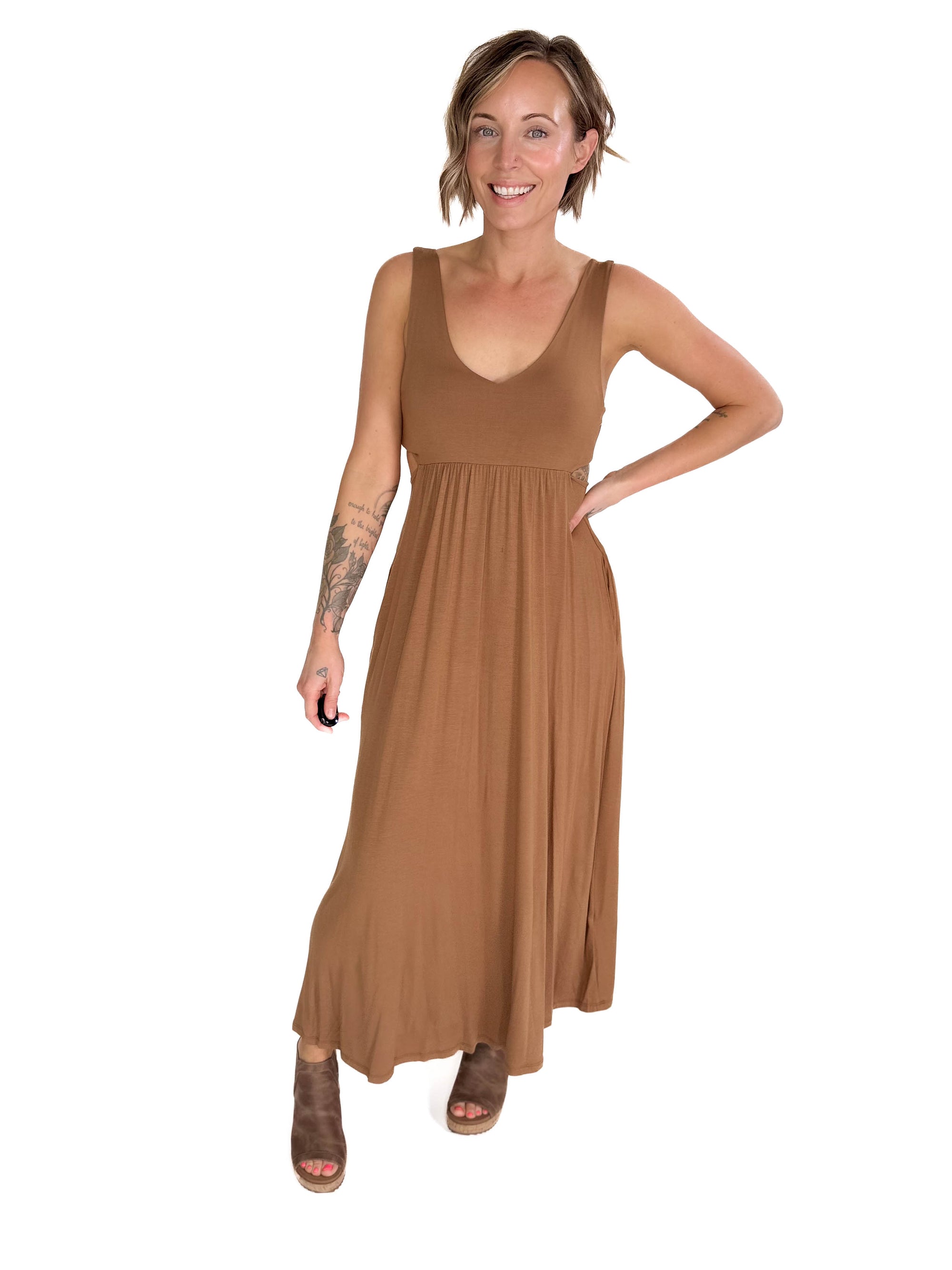 Agora Side Slit Maxi- AMBER
