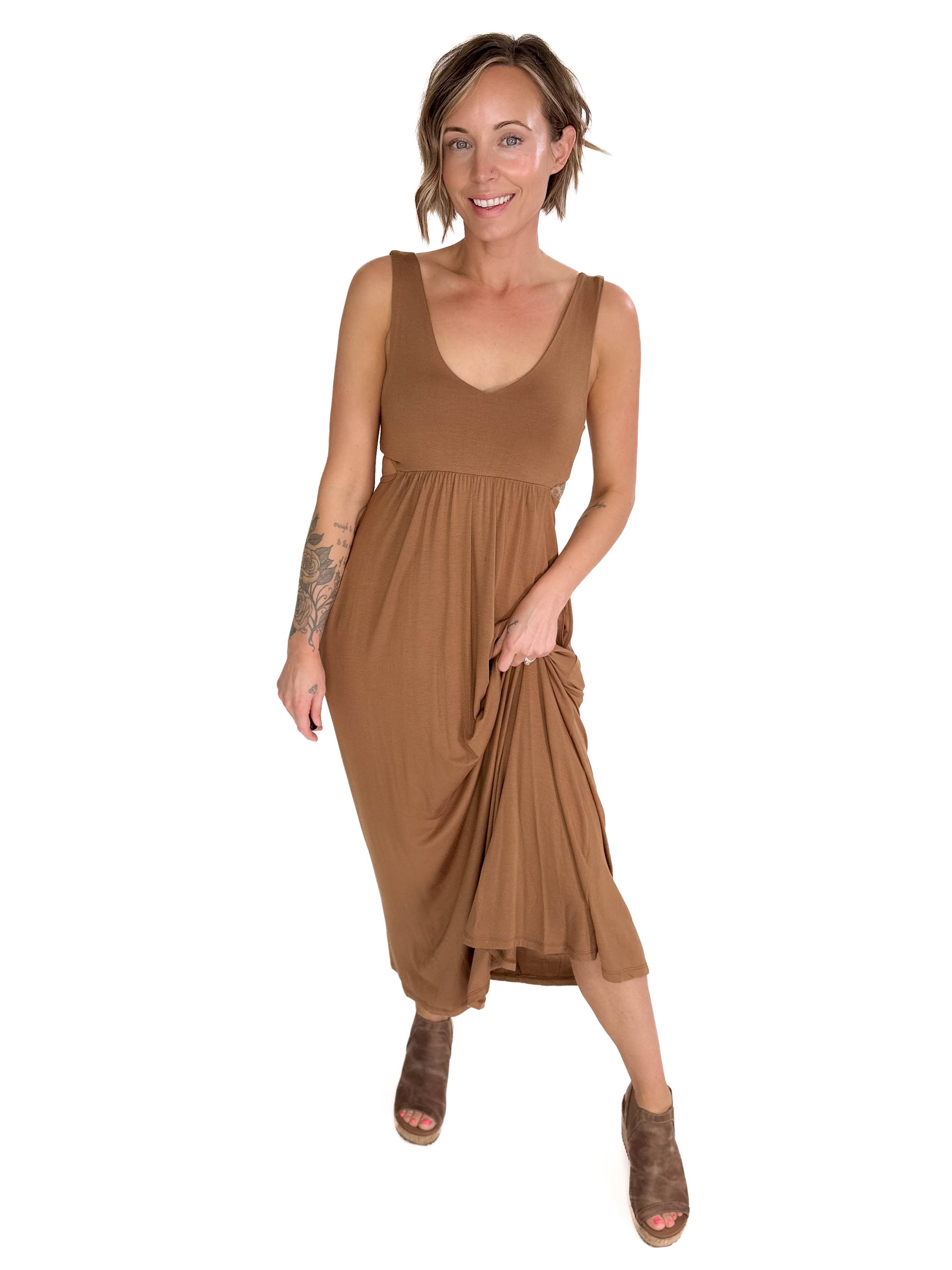 Agora Side Slit Maxi- AMBER