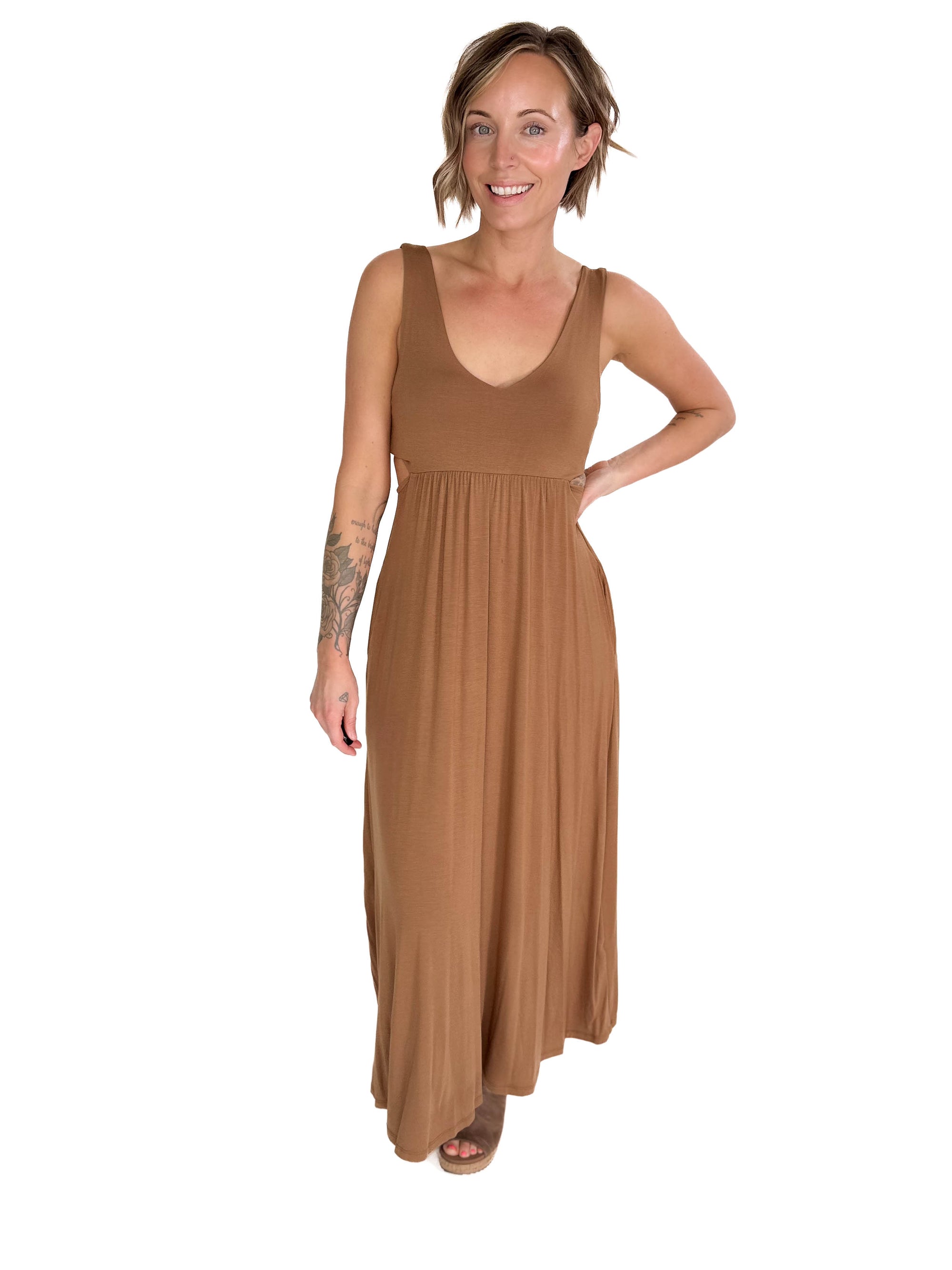 Agora Side Slit Maxi- AMBER
