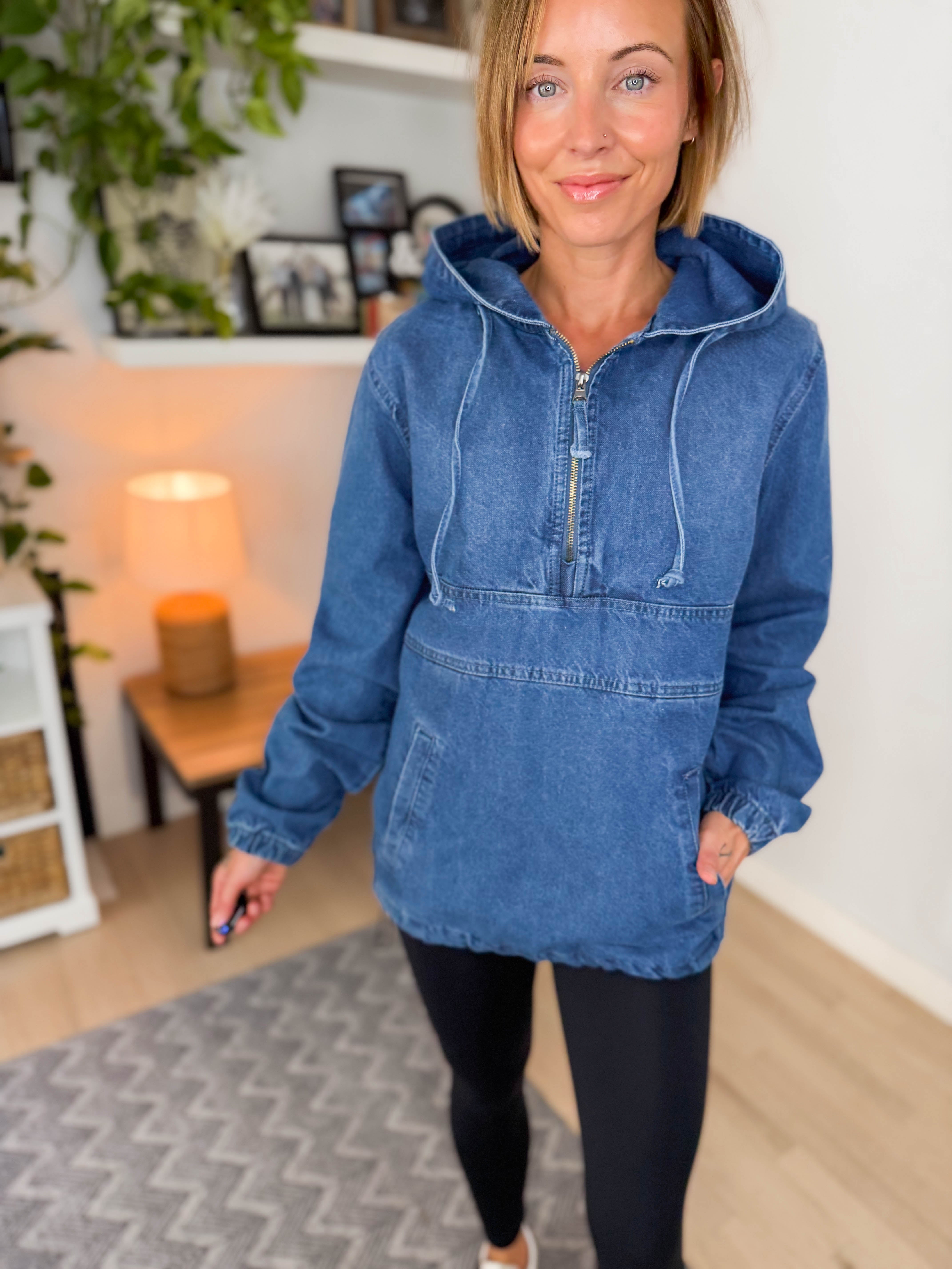 Bex Denim Hoodie Jacket- MEDIUM WASH – Timber + Gray