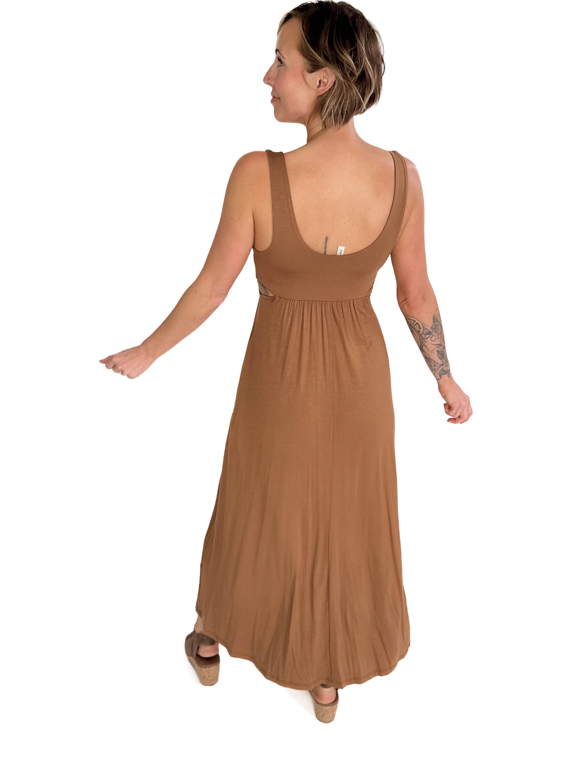 Agora Side Slit Maxi- AMBER