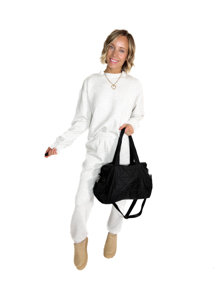 Billie Quilted Weekender Bag- BLACK