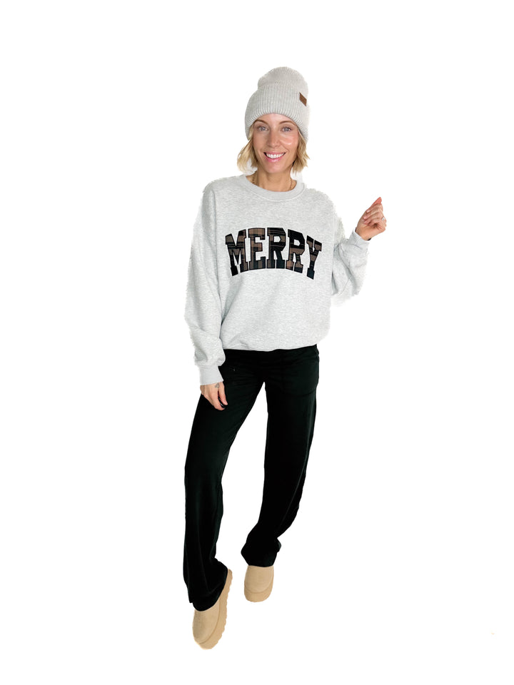 Merry Embroidered Crewneck Sweatshirt
