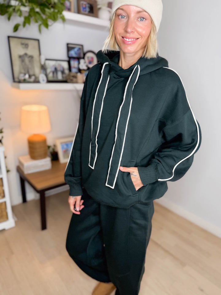 Thistle French Terry Fleece Hoodie- REGENCY GREEN/BONE