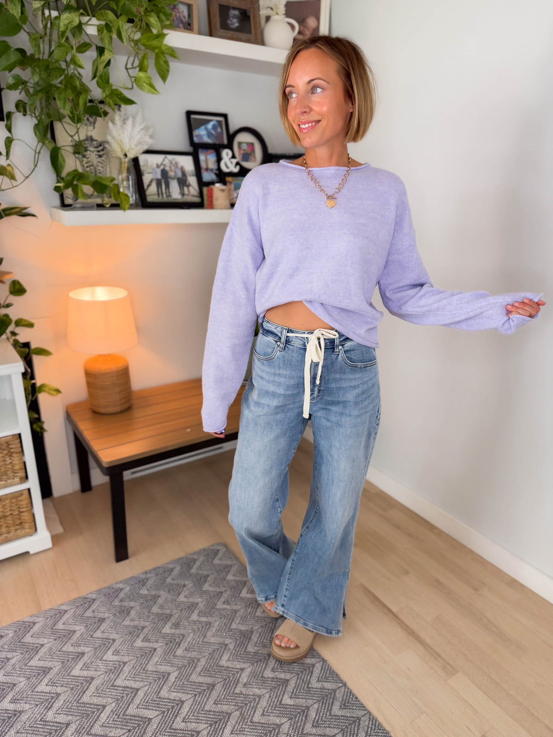 Lo Knit Sweater- BLUEBERRY