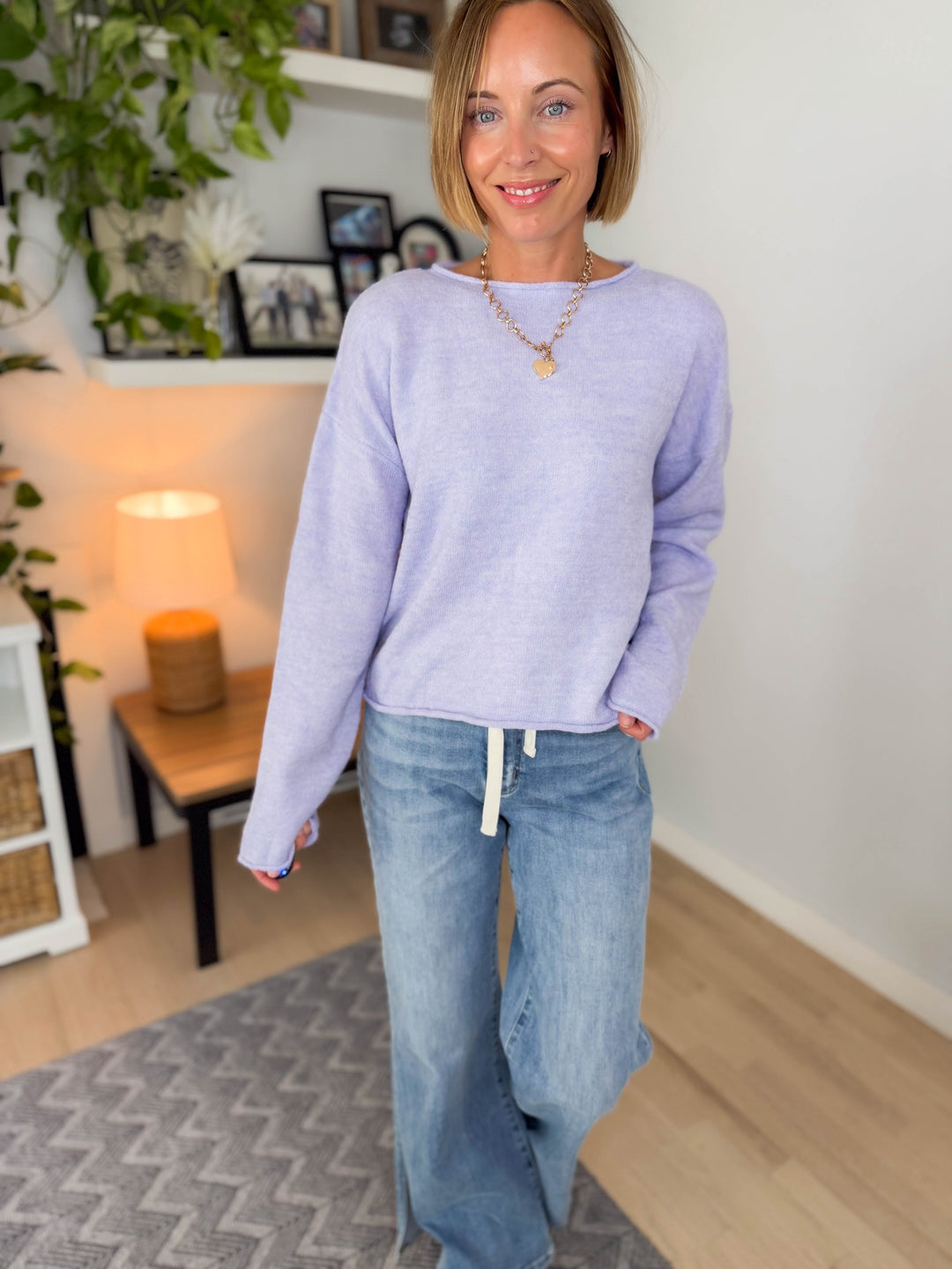 Lo Knit Sweater- BLUEBERRY