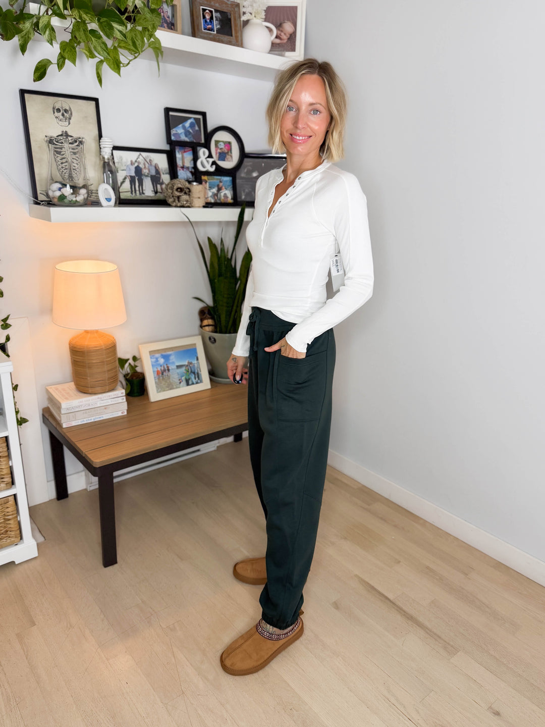Thistle French Fleece Jogger Sweatpants- REGENCY GREEN
