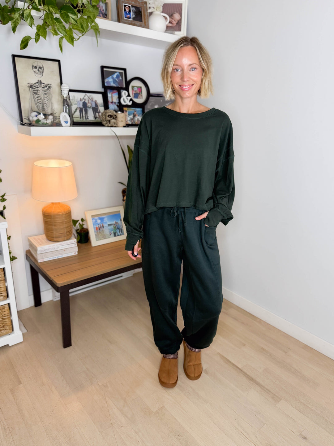 Tilley Cotton Slub Open Back Long Sleeve- REGENCY GREEN