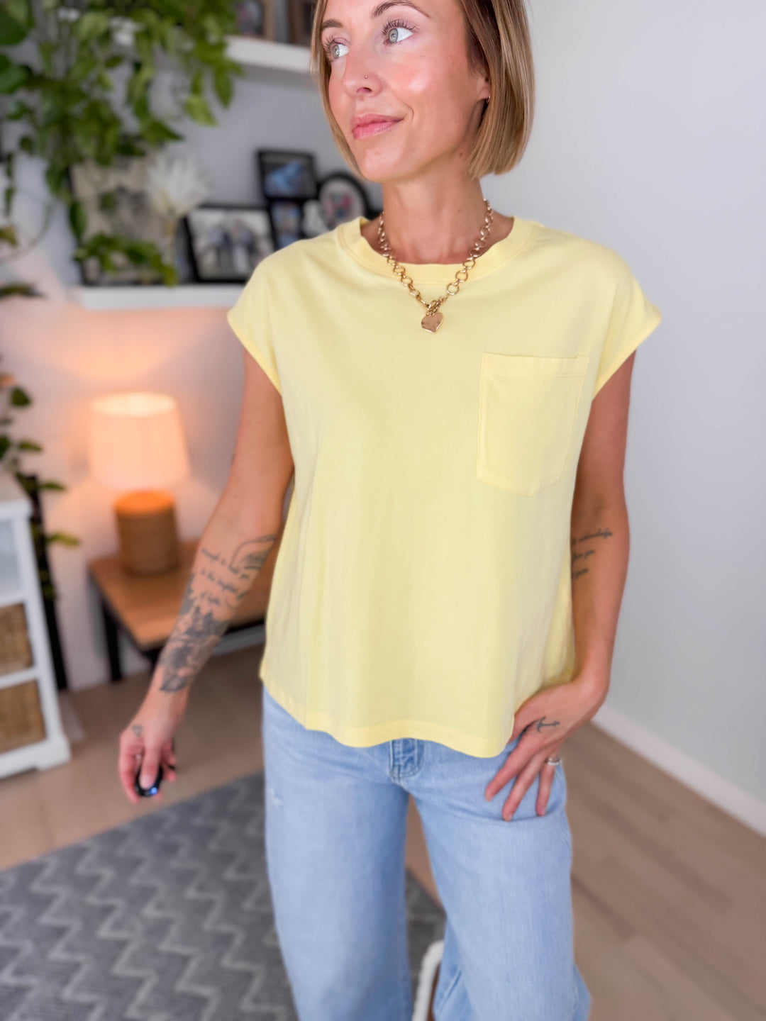 Mono B Sunkissed Pima Cotton Tee- YELLOW GLOW