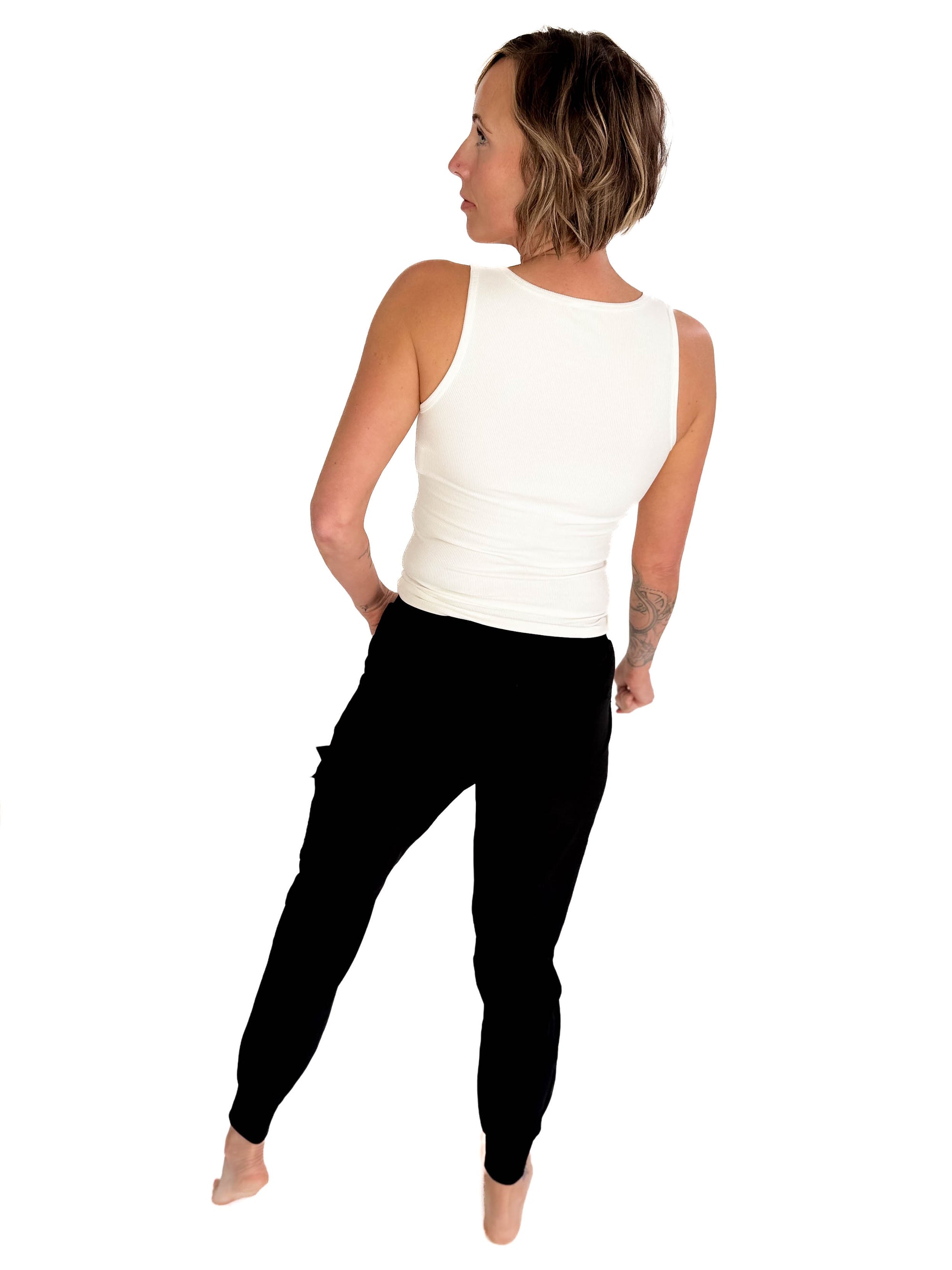 MONO B Heidi High Waisted Active Jogger- BLACK